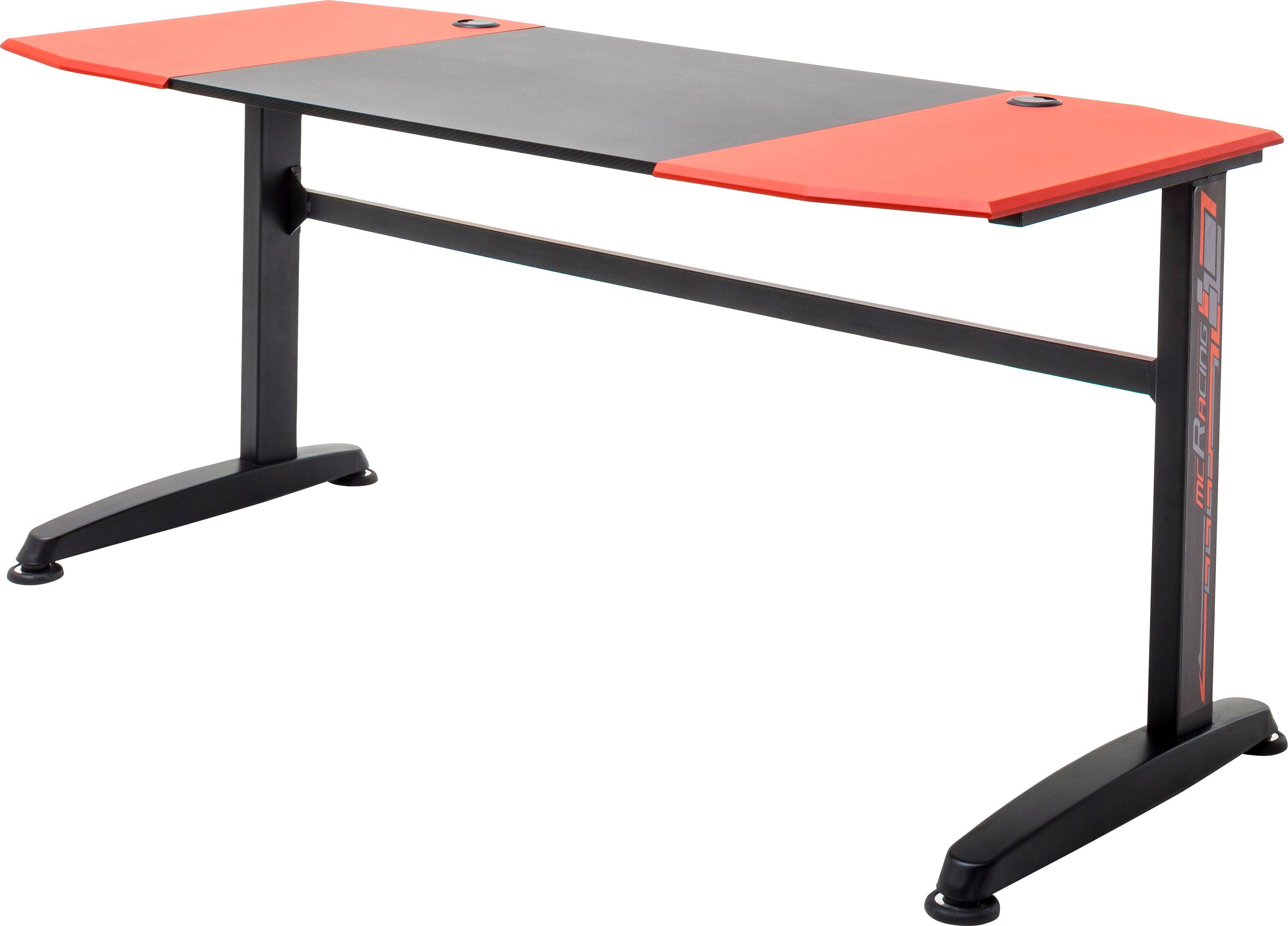 MCA furniture Gamingtisch mcRacing, Game Desk mcRacing, Schwarz-Rot-Schwarz