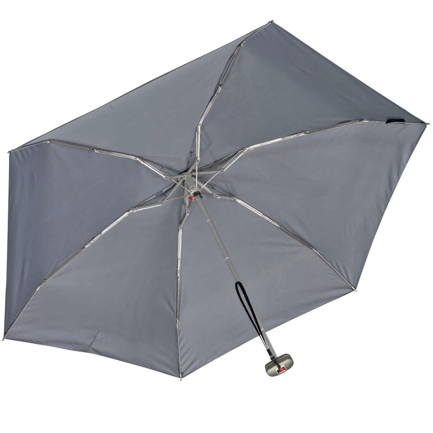 Damen-Taschenschirm, und grey winziger für grau - Taschenregenschirm flach, die Travel Knirps® leicht Handtasche