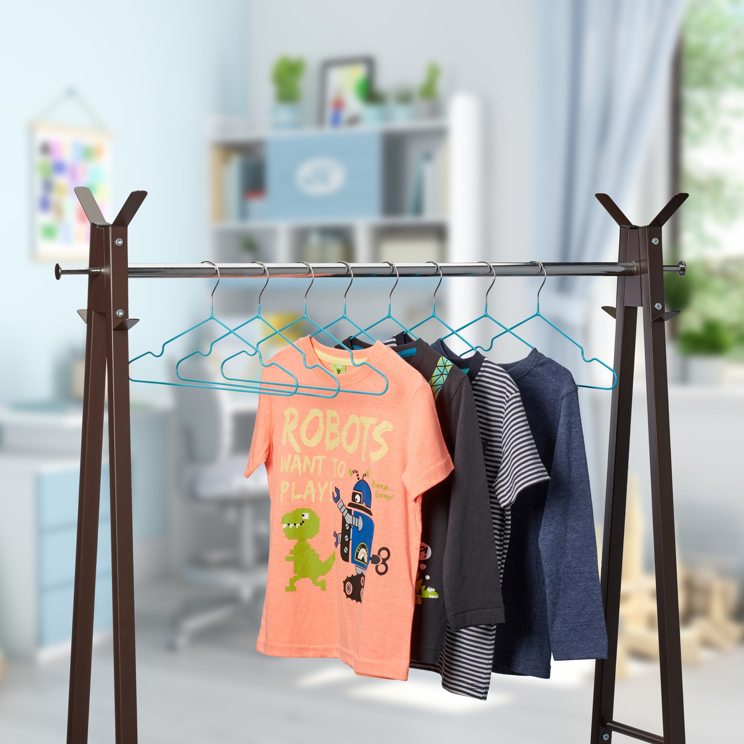 relaxdays Kleiderbügel 40 x Kinderkleiderbügel türkis günstig online kaufen