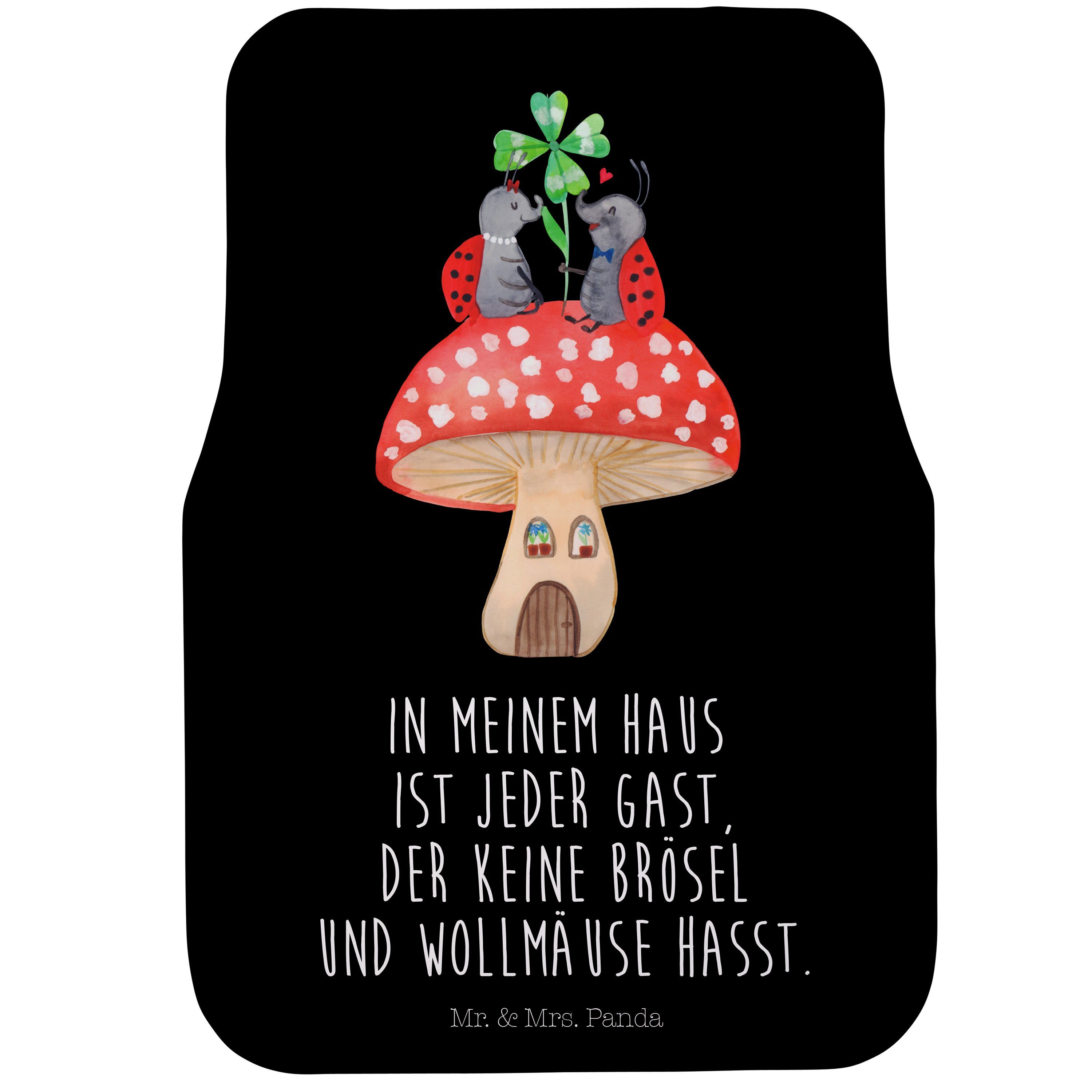 Fußmatte Marienkäfer Paar Fliegenpilz Schwarz Geschenk, lustige