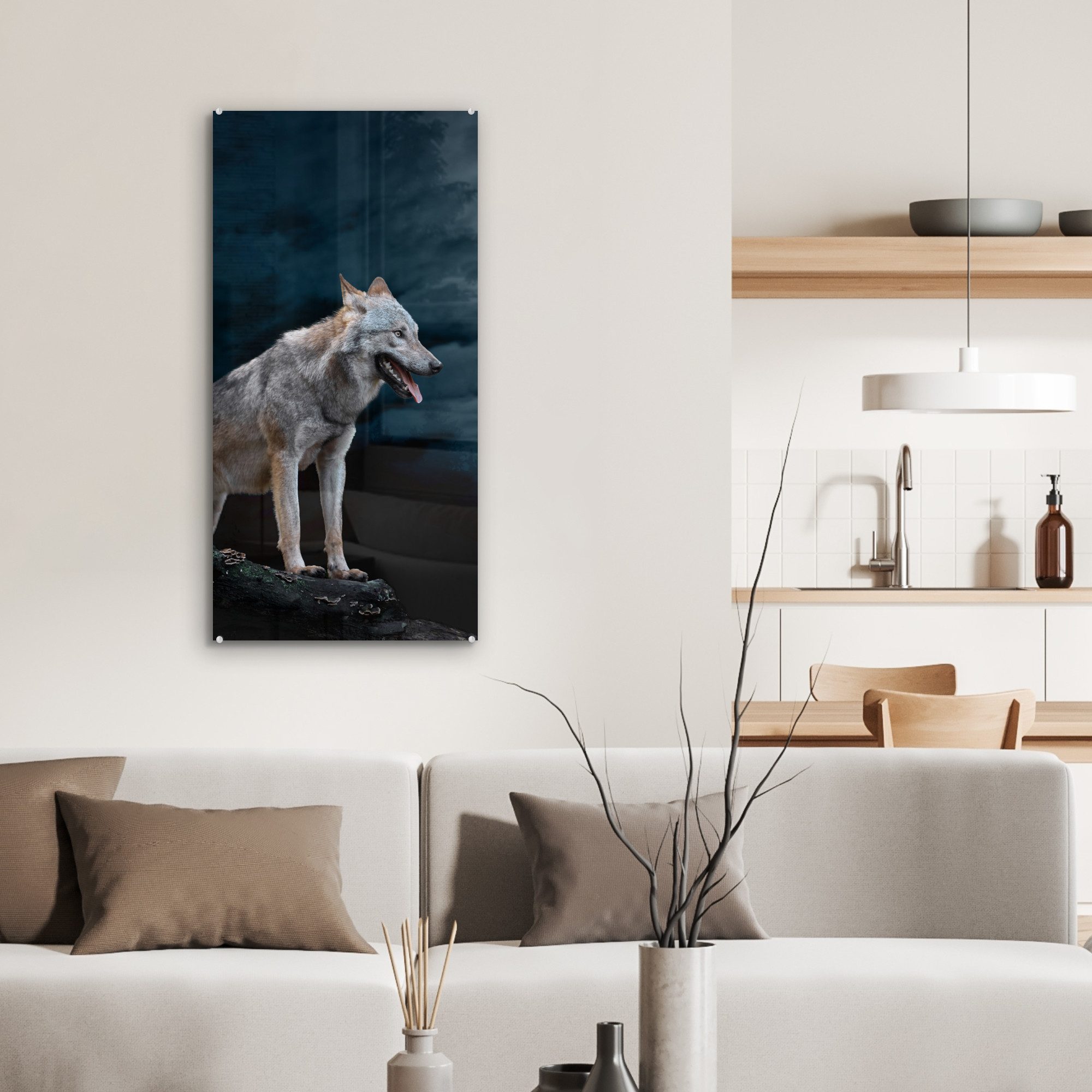 MuchoWow Acrylglasbild Wolf - Mond - günstig online kaufen