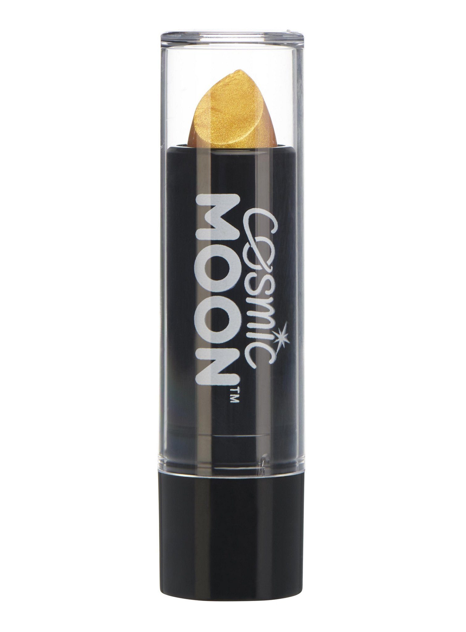 Smiffys Lippenstift Cosmic Moon Metallic Lippenstift gold, Metallisch schimmernder Lippenstift für einen aufregenden Look zu Fas