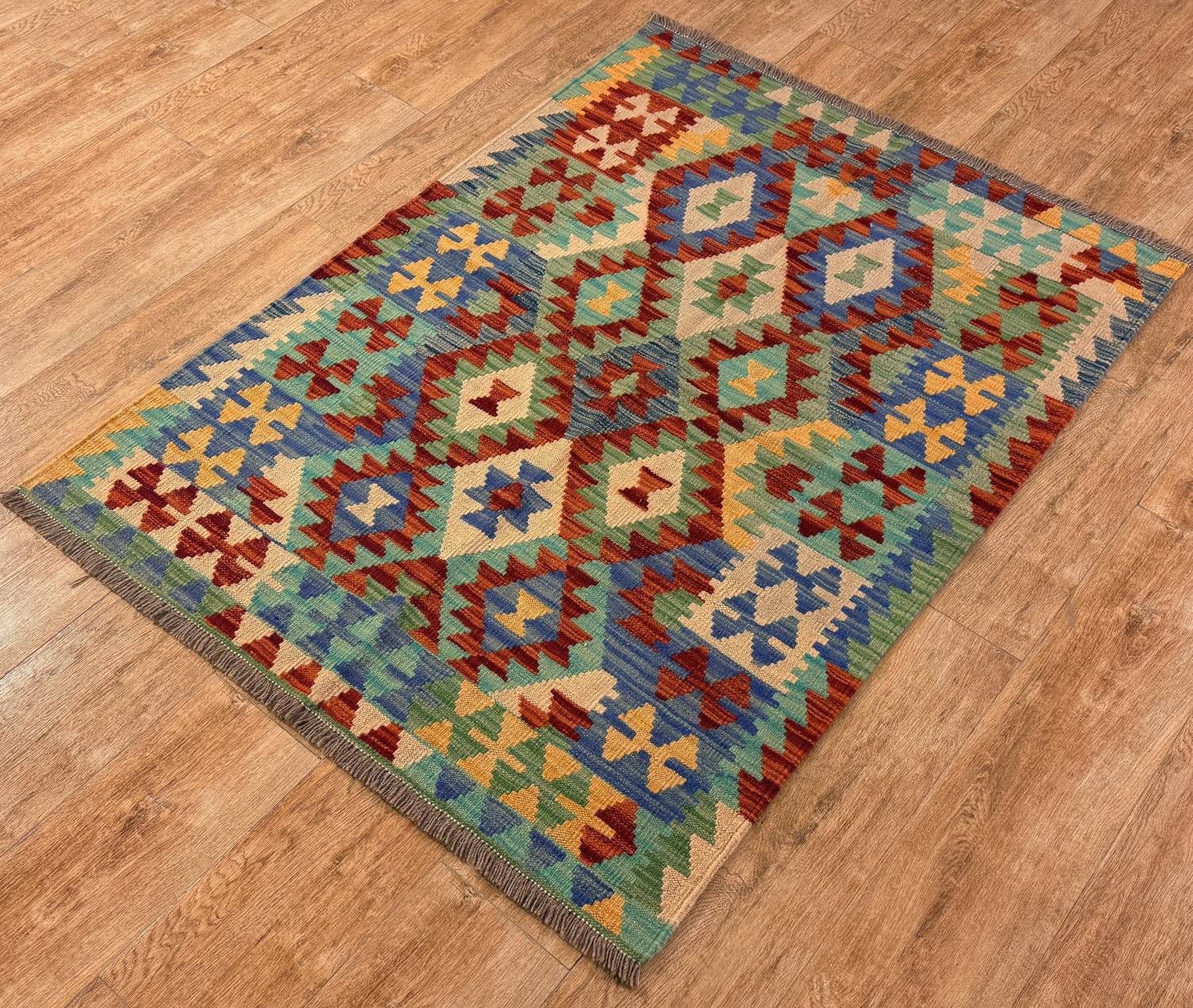 Rug Studios Teppich KELIM ORIGINAL HANDGEARBEITET, Rechteckig, Höhe: 5 mm, Handgewebt, 110 x 145 cm, Multi