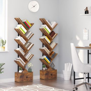 EBUY Bücherregal Vertikales Bücherregal mit 9 Ebenen und Schubladen, 1-tlg.