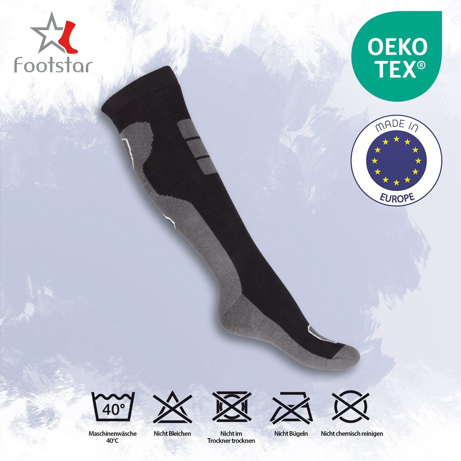 Footstar Thermosocken Herren Winter Thermo Kniestrümpfe (6 Paar) Vollfrottee