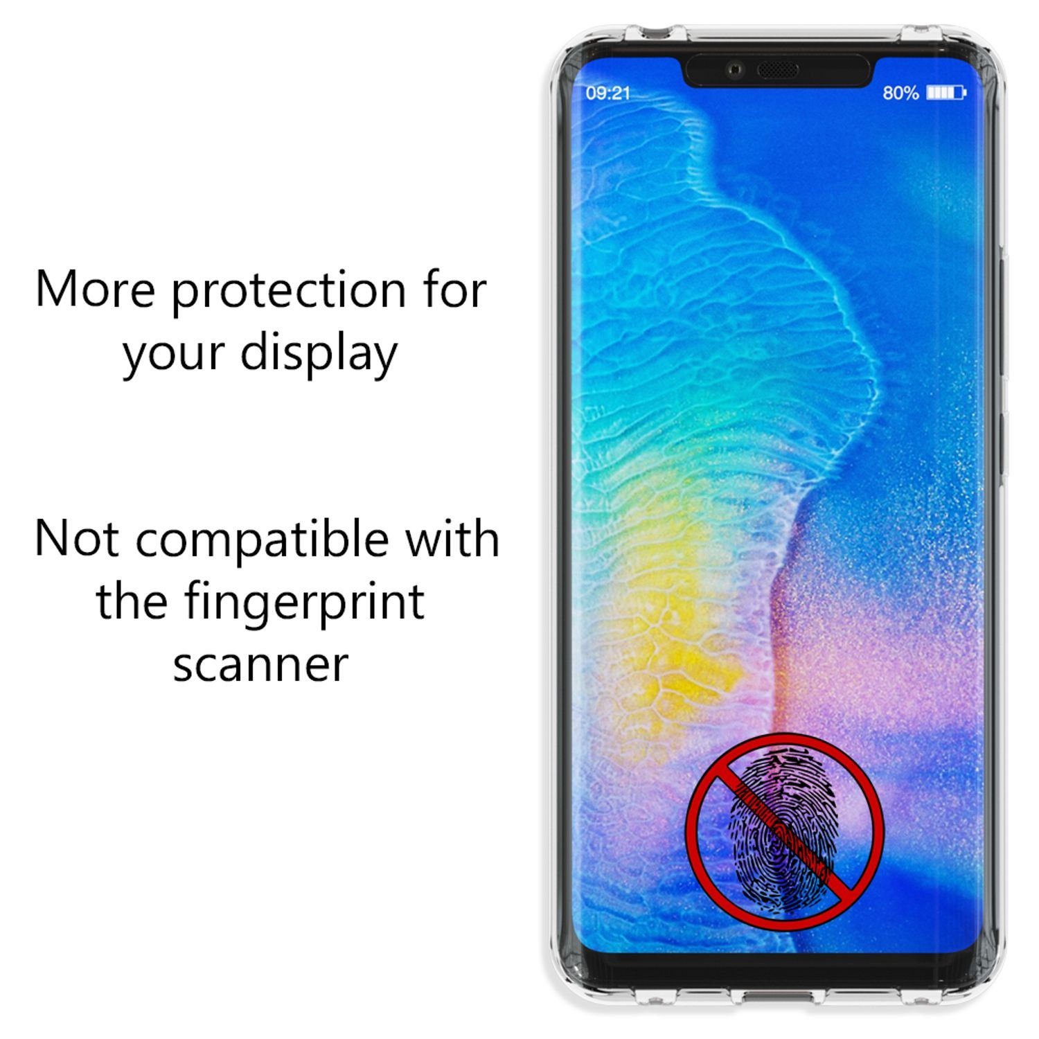 Nalia Smartphone-Hülle Huawei Mate 20 Pro 16,3 cm (6,4 Zoll), Transparente 360 Grad Silikon Hülle / Rundumschutz / Full Cover Etui