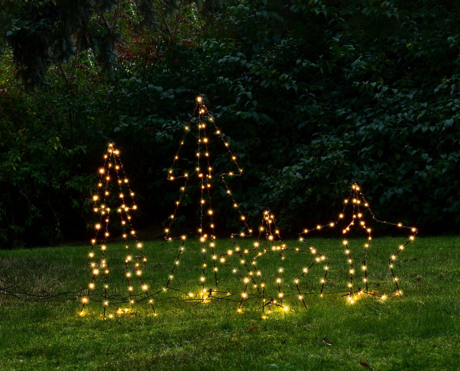 BURI LED Baum 3D LED-Weihnachtsstern H51cm schwarz Leuchtstern Drahtstern Weihnachts
