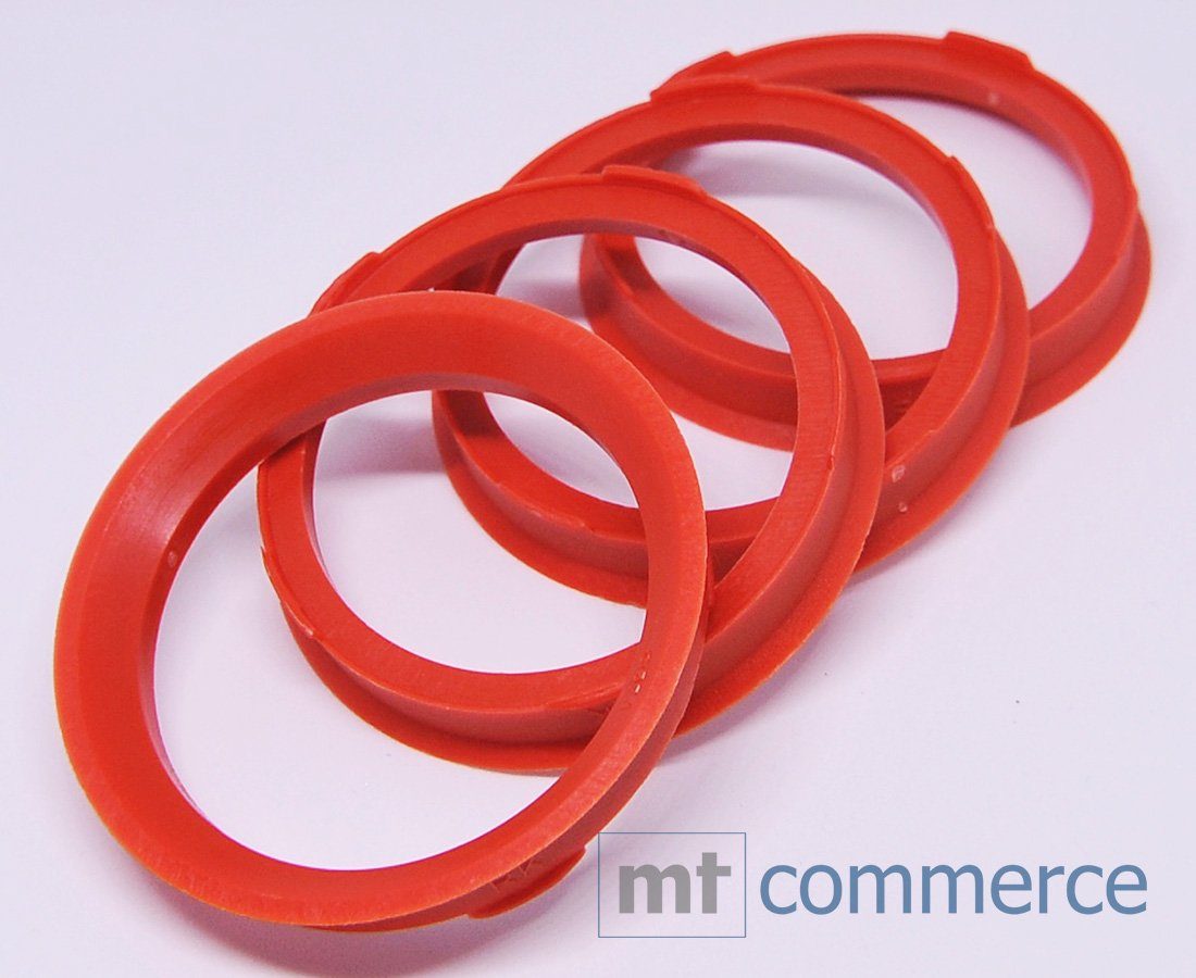 RKC Reifenstift 4X Zentrierringe rot Felgen Ringe Made in Germany, Maße: 67,0 x 57,1 mm