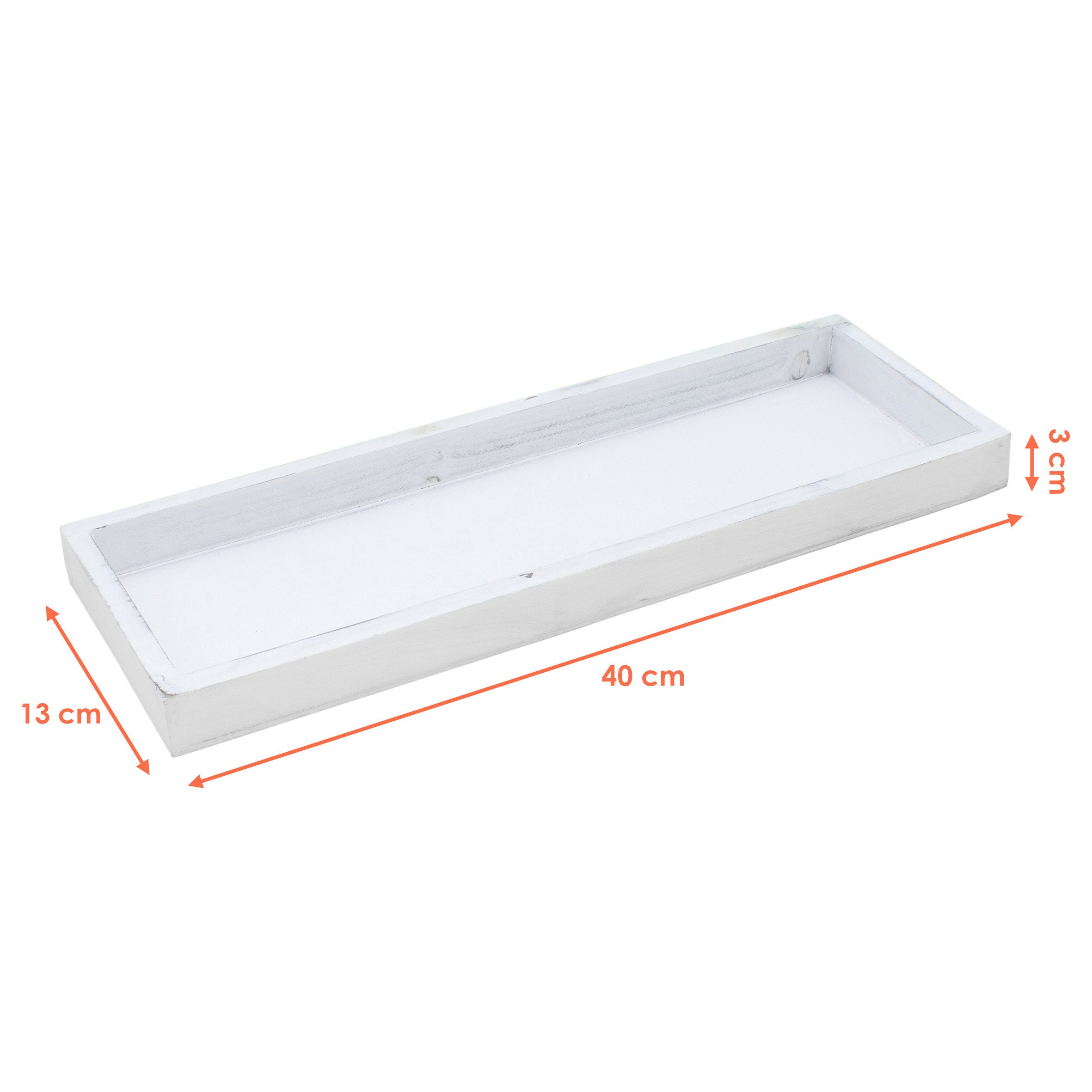 Spetebo Dekotablett Vintage Holz Kerzentablett - 40 x 13 cm (Pack., 1 St., günstig online kaufen