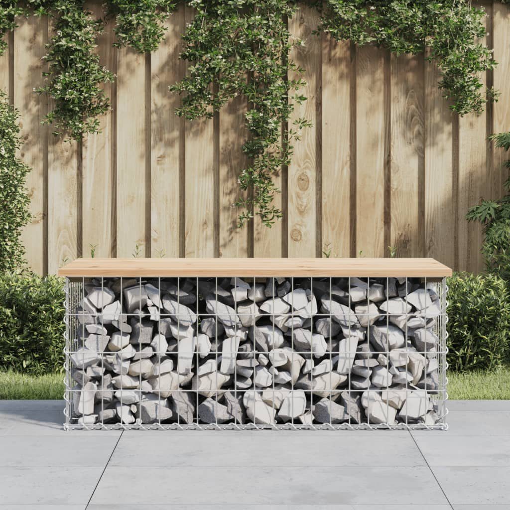 vidaXL Gartenbank Gartenbank aus Gabionen 103x44x42 cm Massivholz Kiefer (1-St)