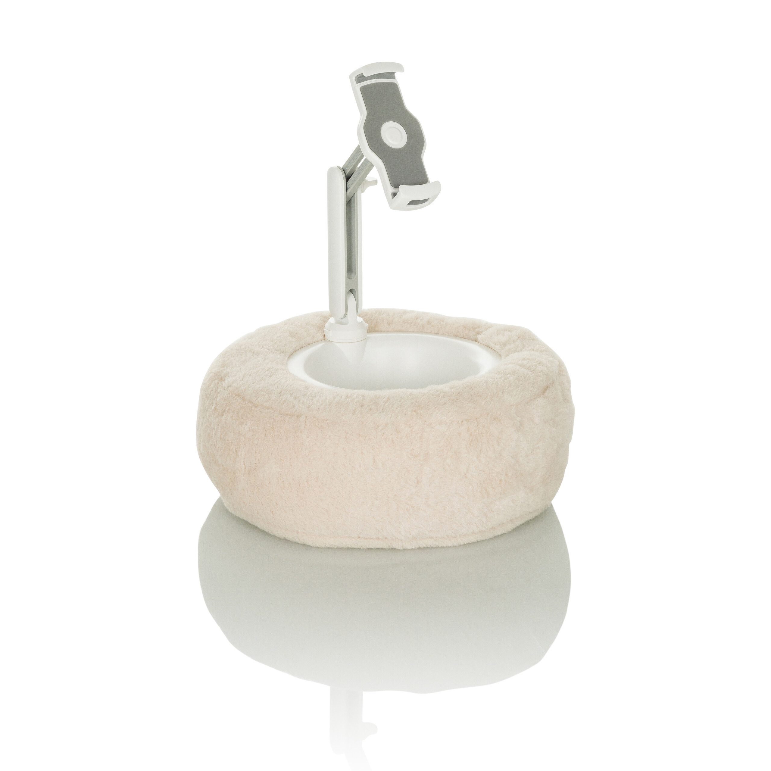 hjh OFFICE Handy-Halterung Handy & Tablet Halterung COMFILAP II, (Kissen mit Snackschale, Halterung drehbar, neigbar, höhenverstellbar)