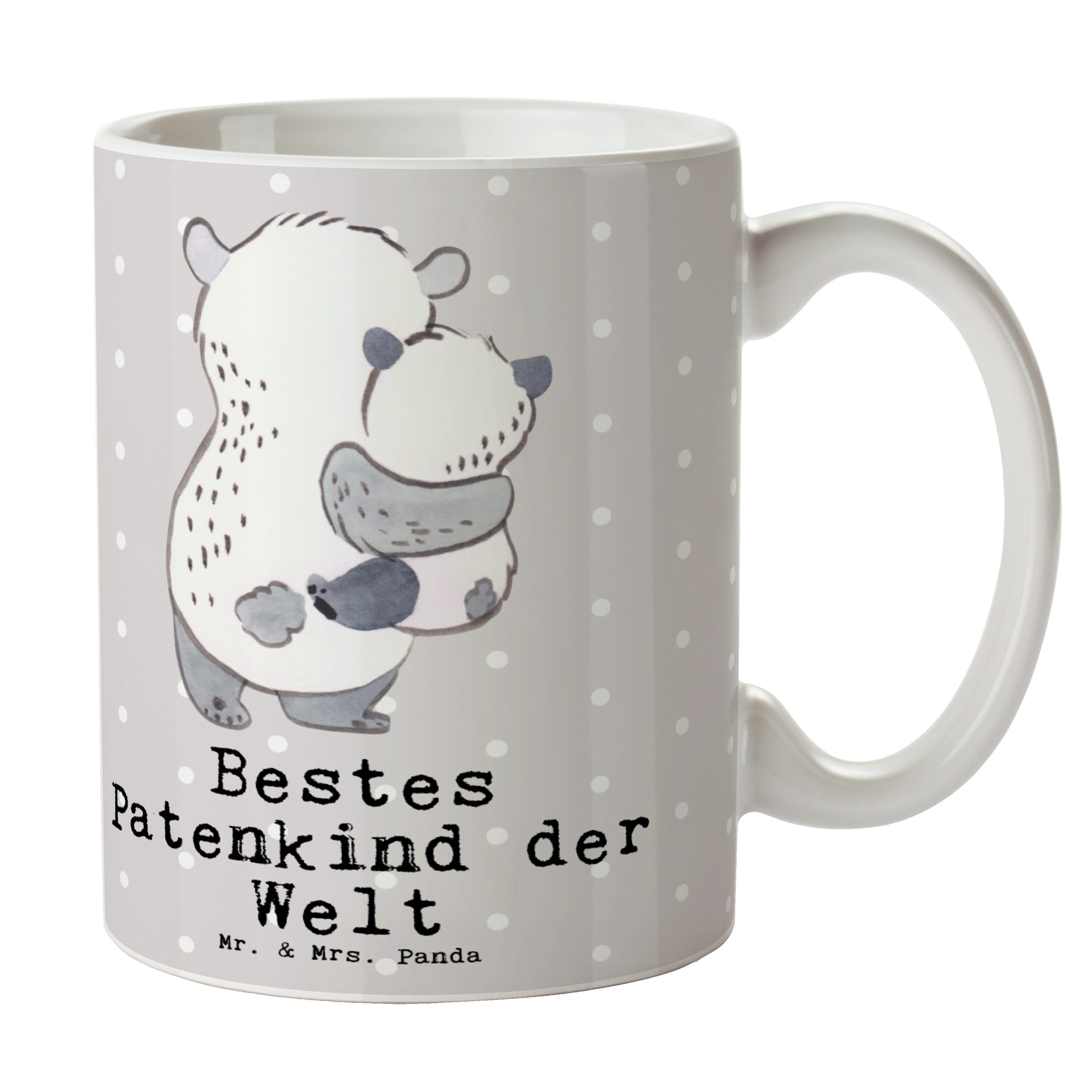 - Geschenk, Teetasse, Keramik Panda Welt Mr. Patenkind der Mrs. Tasse & Grau Bestes Pastell Panda -