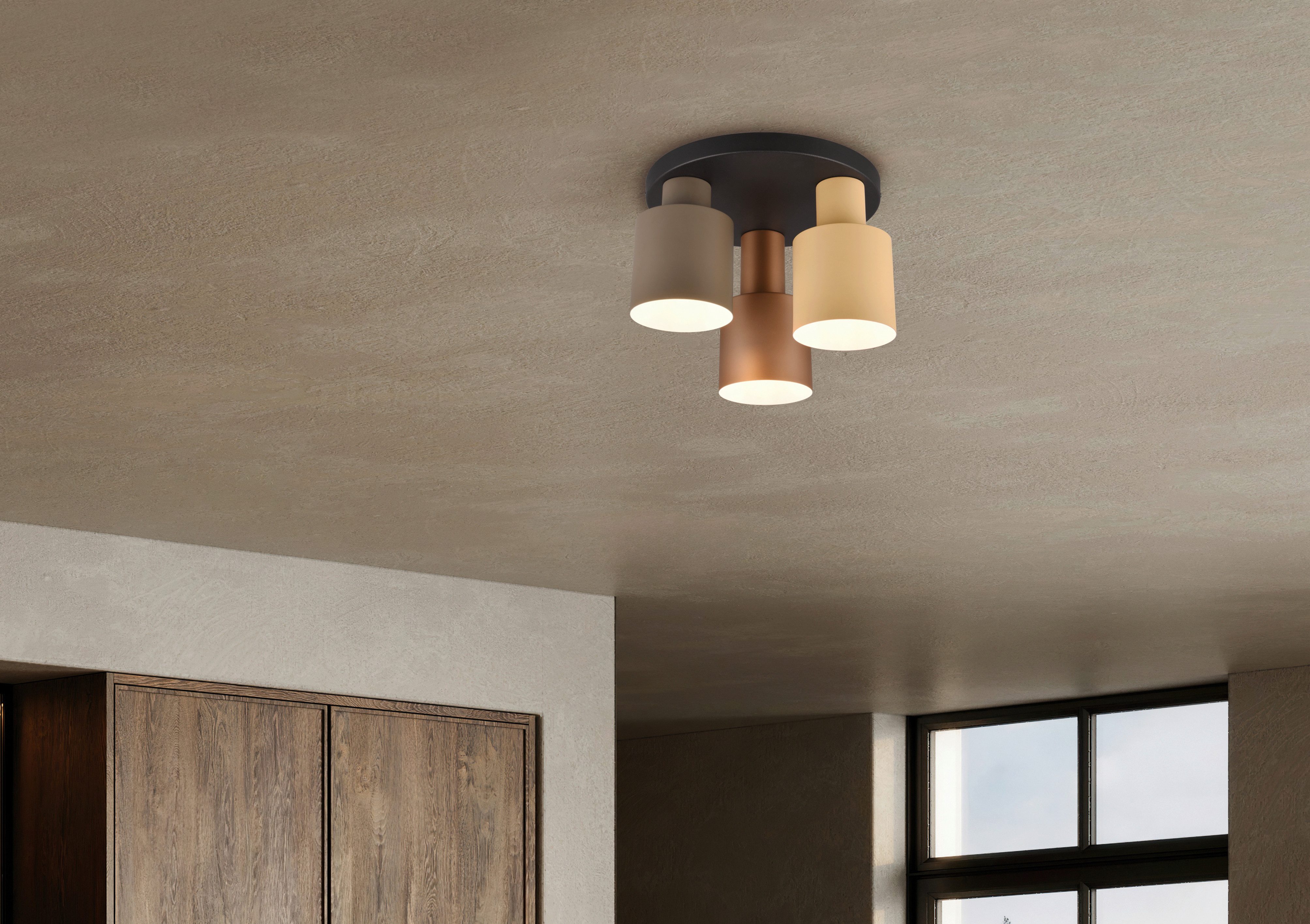 TRIO Leuchten Deckenleuchte AGUDO, Deckenlampe Ø30cm Wohnzimmer 3-flammig e günstig online kaufen