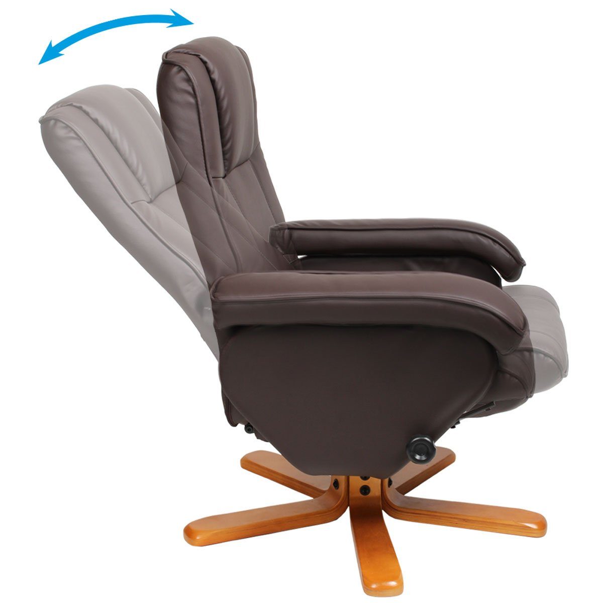 SVITA Relaxsessel CHARLES (Set, 2-St., Relaxsessel mit Hocker), 360° drehbar,mit Fußablage,Wippmechanismus,bequem gepolstert