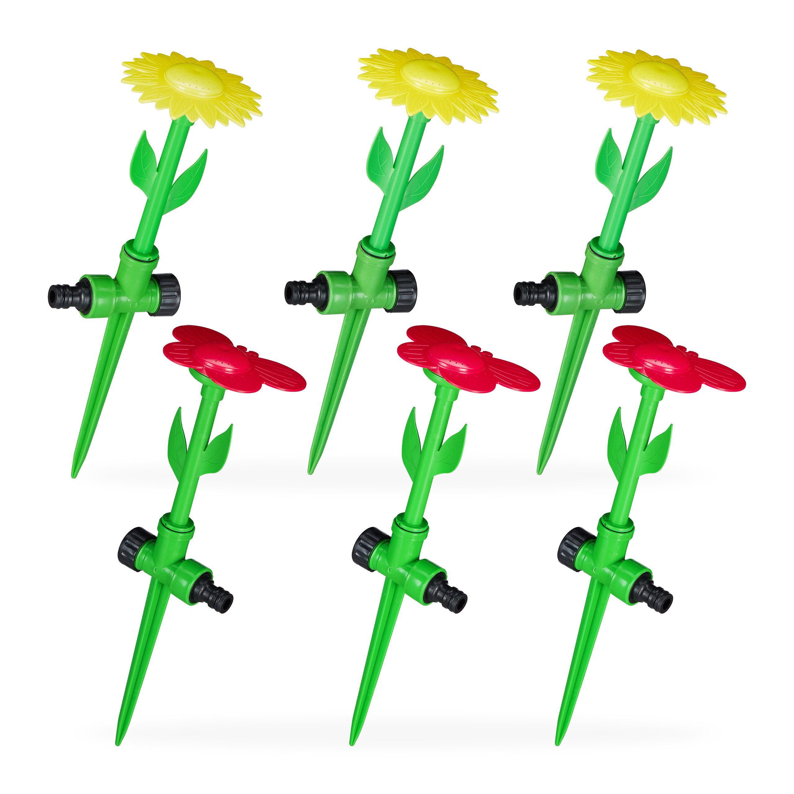 relaxdays Sprühregner Sprinkler Blume 6er Set, 15 cm lang, (6-St)