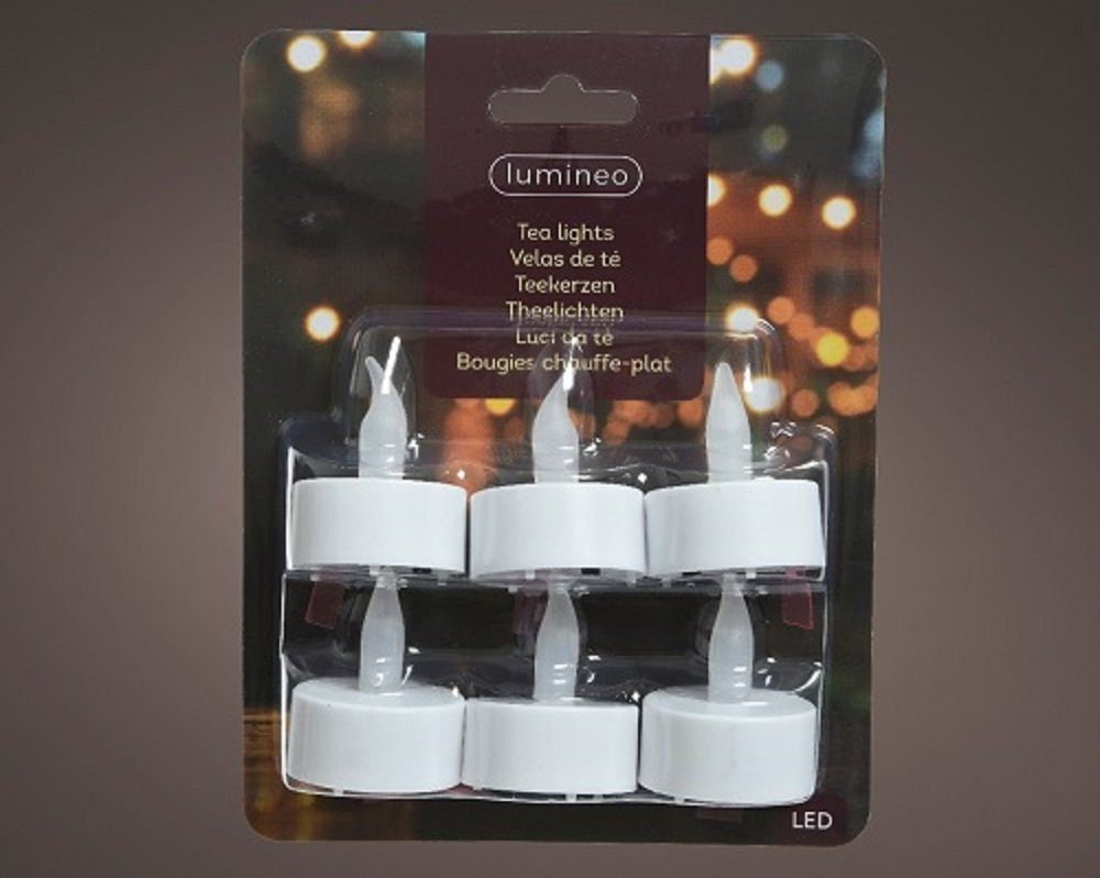 Kaemingk Batterie LED-Teelicht, Kaemingk LED Windlicht weiß, 4 Lichter, 6