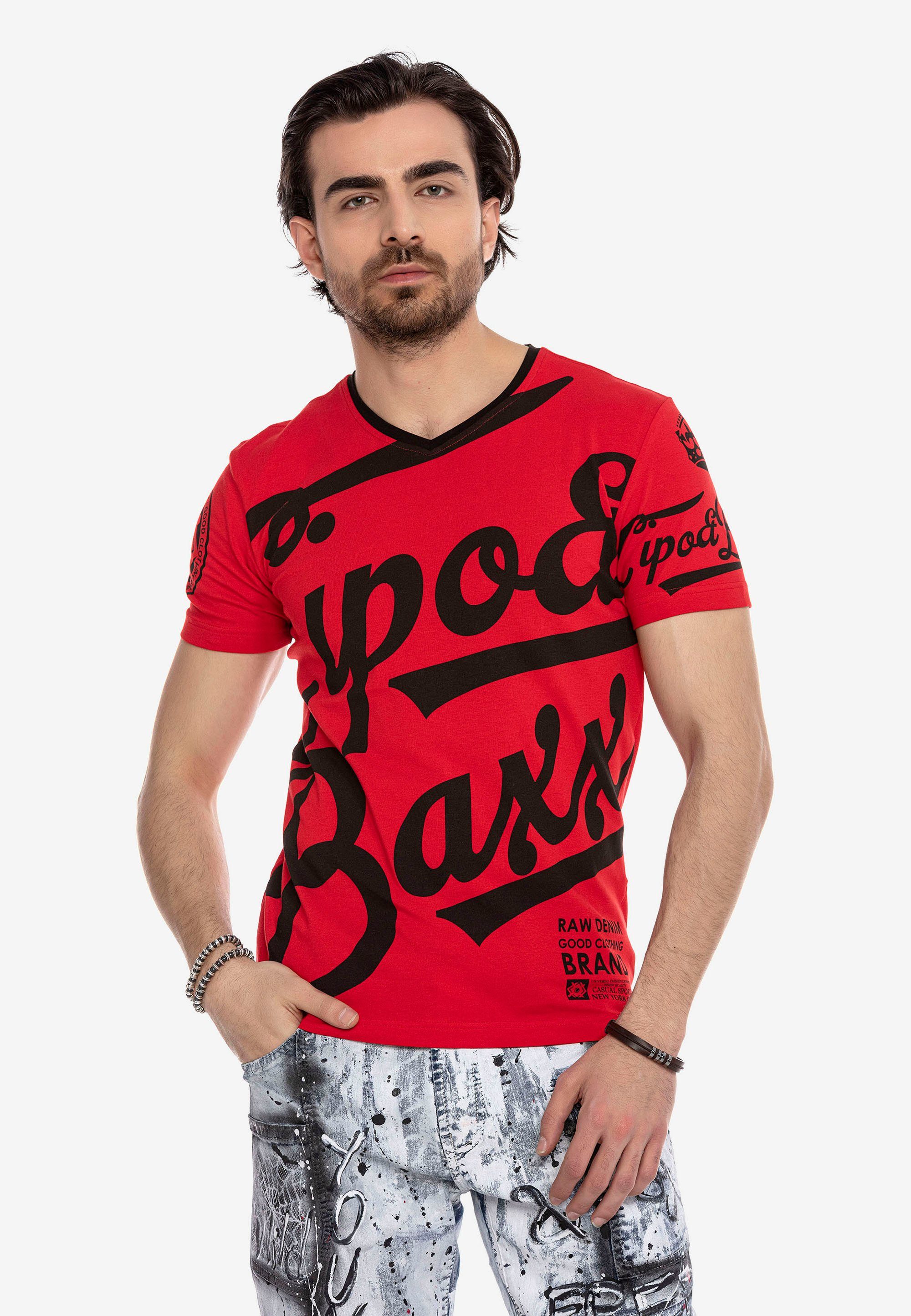 & T-Shirt CT635 Baxx Marken-Frontprint mit Cipo rot coolem