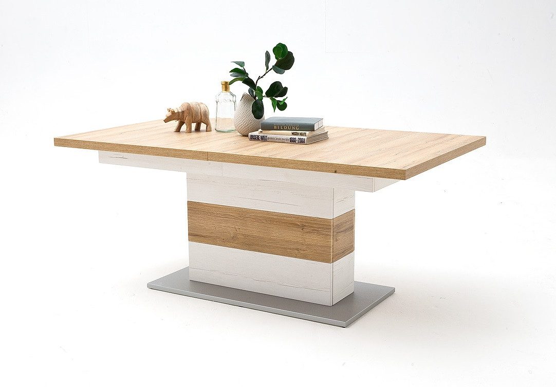 MCA furniture Esstisch Esstisch Säulentisch Brixen, ausziehbar, Pinie Eiche 180(280) x 100 (No-Set), Esszimmertisch Landhaus