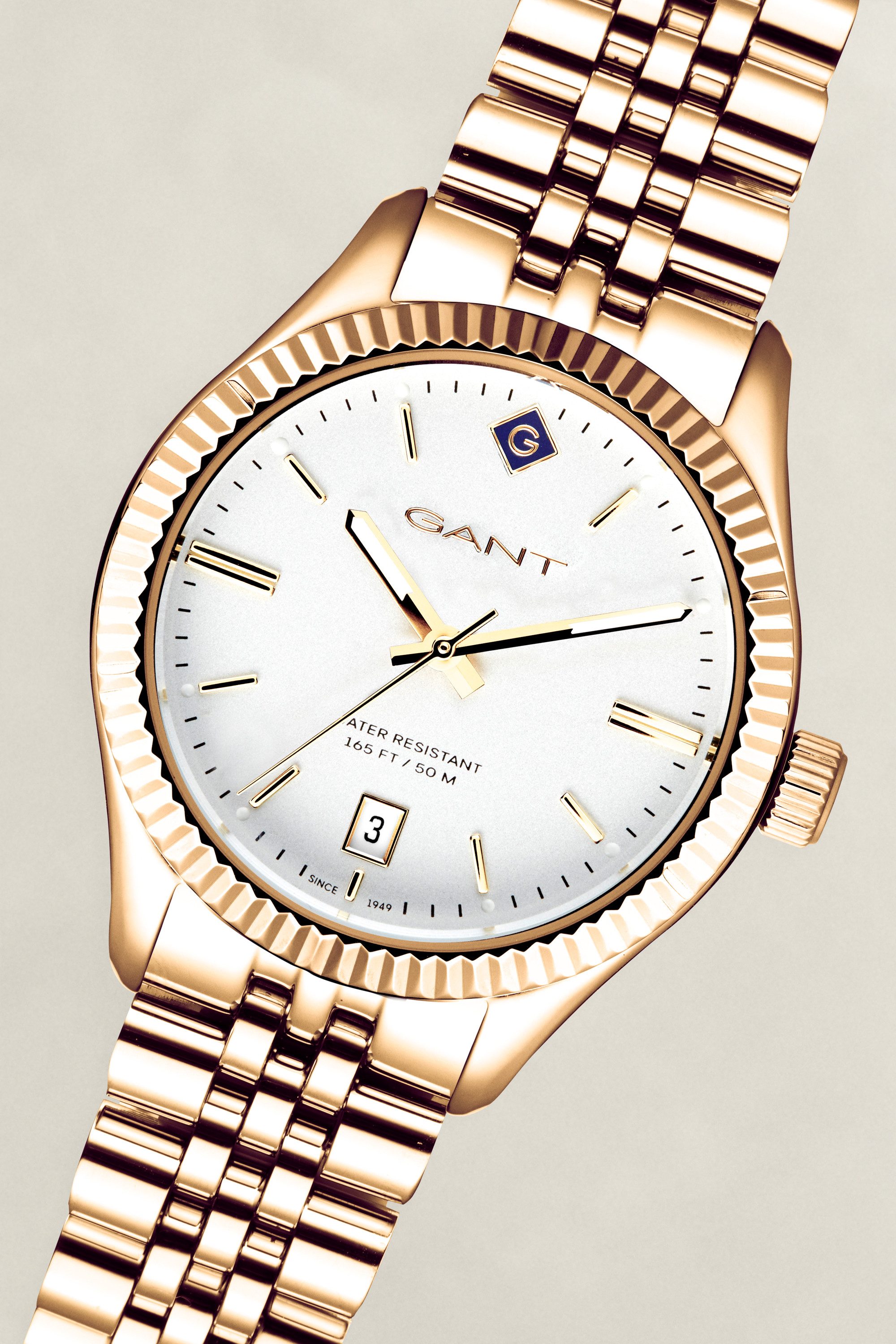 Gant Quarzuhr Sussex G136008, Armbanduhr, Damenuhr, Edelstahlarmband, analog, Tag