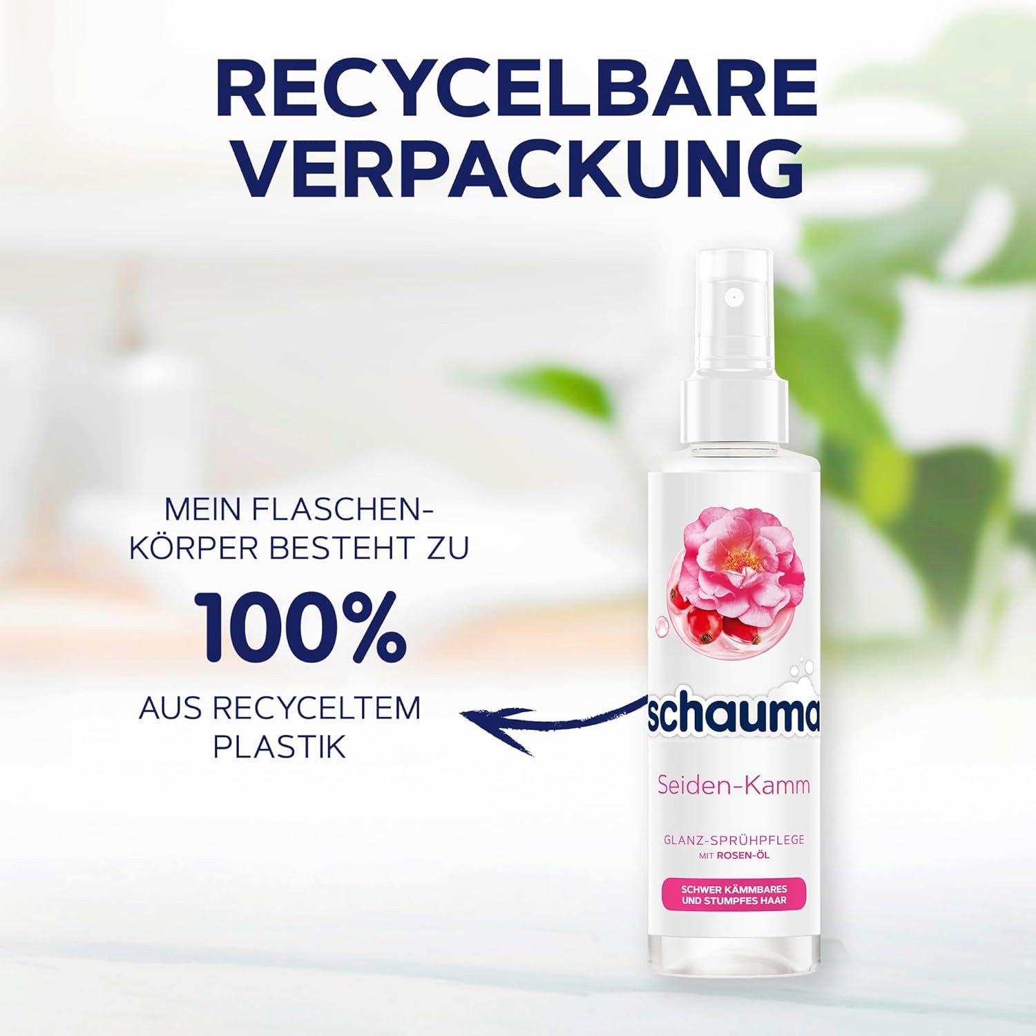 Schauma Haarspülung Sprühpflege Seidenkamm 200ml, 6x 200ml, 6-tlg., Hitzeschutz, seidig-glänzendes Haar, Einfache Anwendung