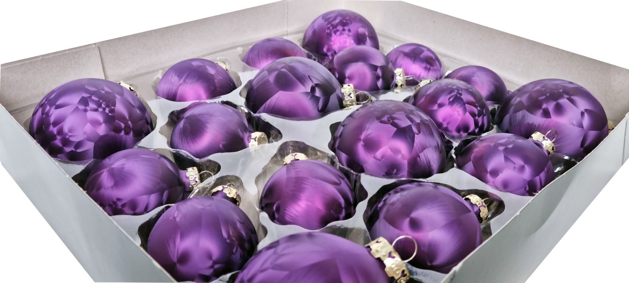 JACK Christbaumschmuck Glas Eislack Weihnachtsbaumkugeln 18 tlg. Set, einzigartige Unikate, Handarbeit, Made in Germany, inkl. Haken