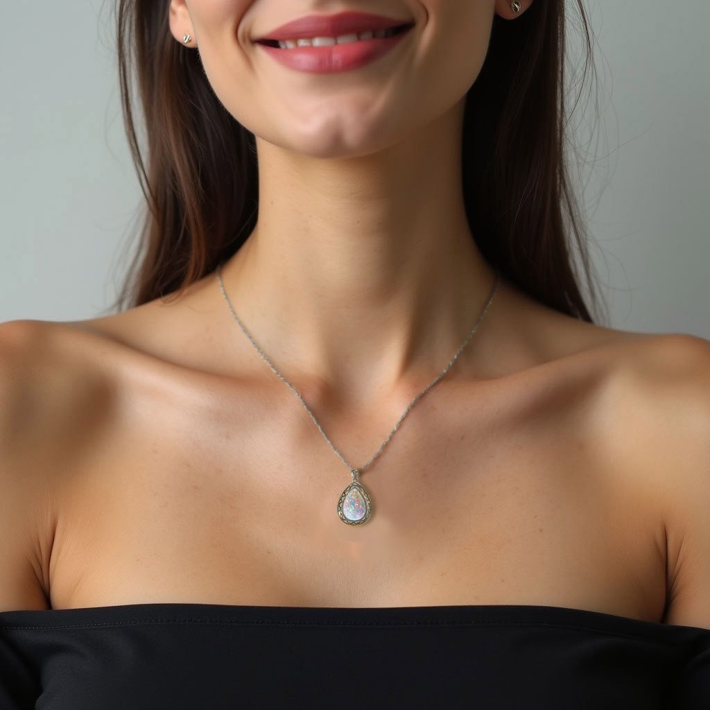 Edellis Kette mit Anhänger Weißer, Blauer günstig online kaufen