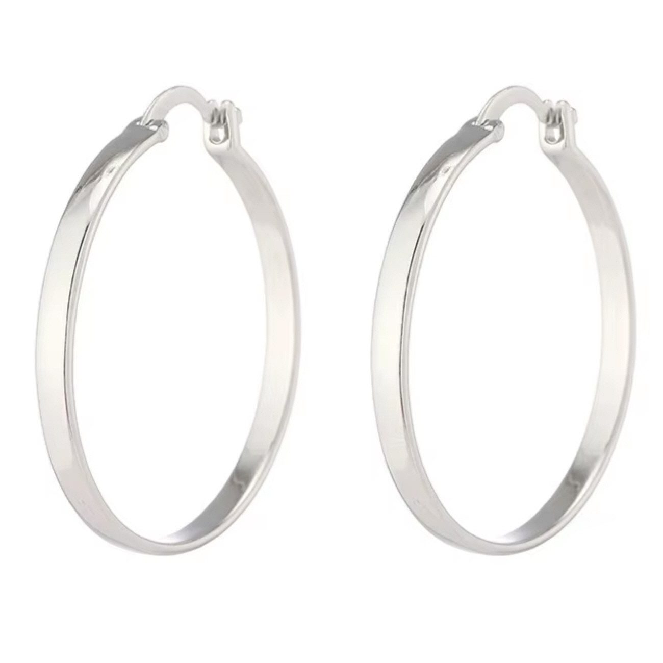 ELLAWIL Paar Creolen Ohrcreolen Ohrschmuck Damenohrringe Creole Hoop Ohrringe Ø 31 mm (GESCHENKIDEE, Sterling Silber 925), inklusive Geschenkschachtel