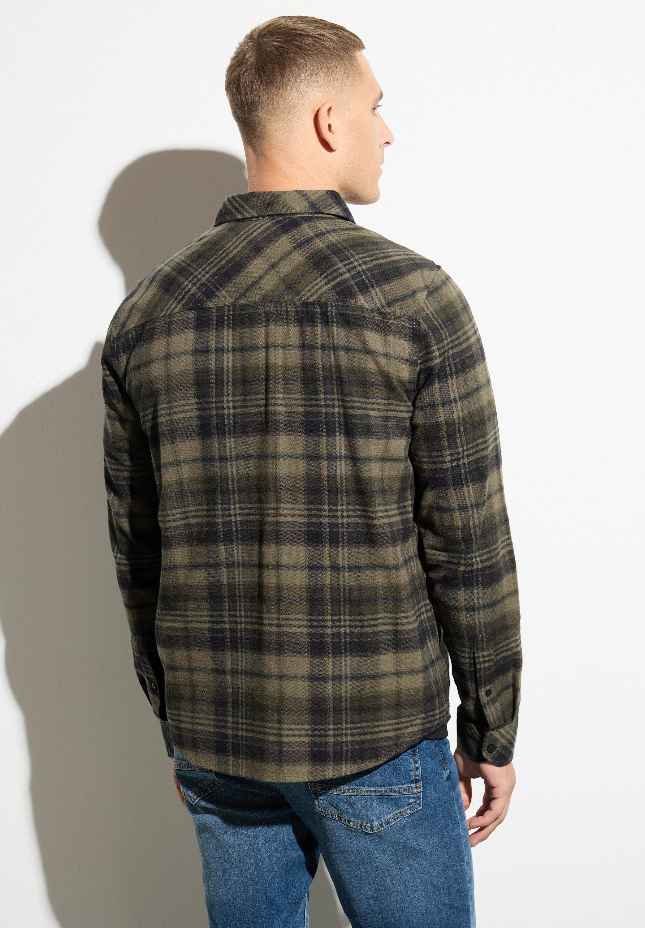 STREET ONE MEN Flanellhemd mit Brusttasche günstig online kaufen