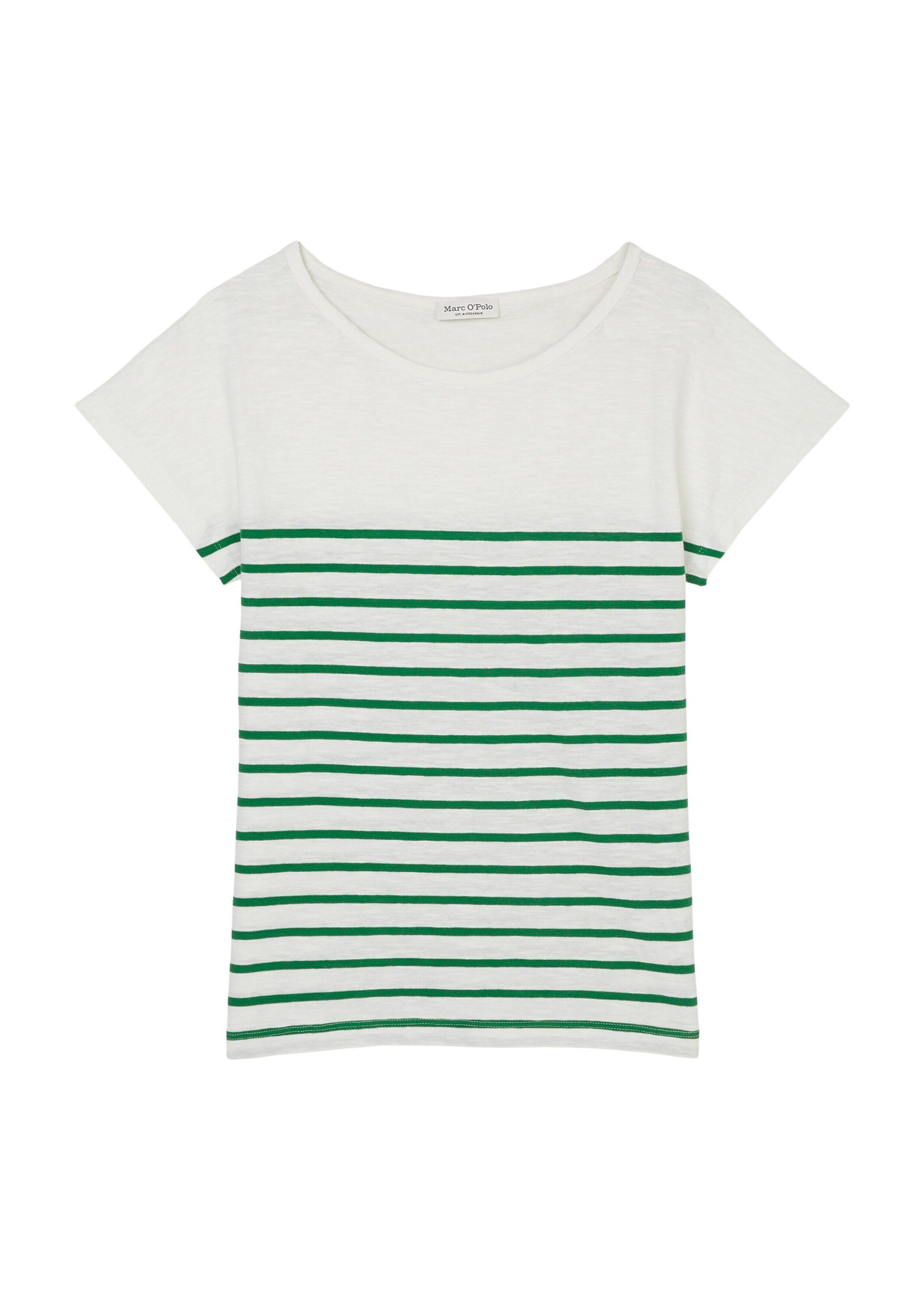 Marc O'Polo T-Shirt (1-tlg) Weiteres Plain/ohne (42) Details smaragd Detail