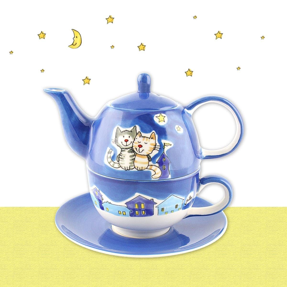 Tea for NachtKatzen, 0.4 Mila Tee-Set- Keramik One (Set) Teekanne l, Mila