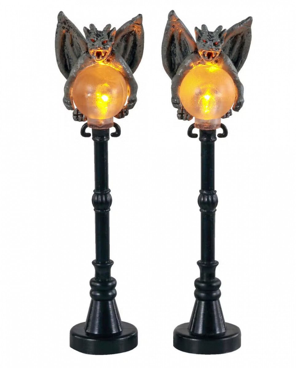 LeMax Dekofigur Gargoyle Lamp Post 2er Set - Lemax Spooky Town
