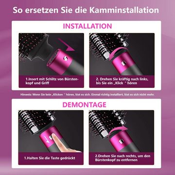 iceagle Multihaarstyler 5 in 1 Haartrockner Warmluftbürste, Abnehmbar Föhnbürste, Multifunktionale Heißluftkamm, Curly Hot Air StylerHeißluftbürste