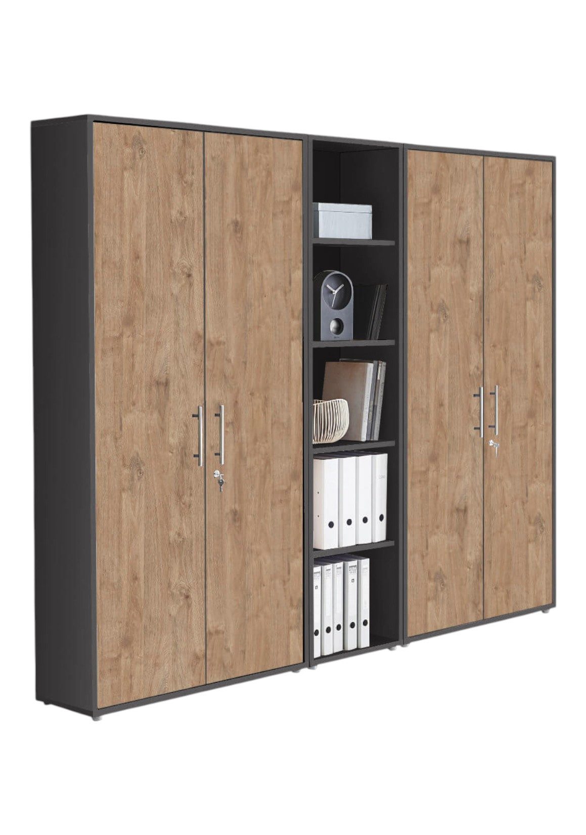 moebel-dich-auf Aktenschrank TABOR 10 (Büroschrank Mehrzweckschrank ideal für DIN A4 Ordner, abschließbar, Metallgriffe) Made in Germany