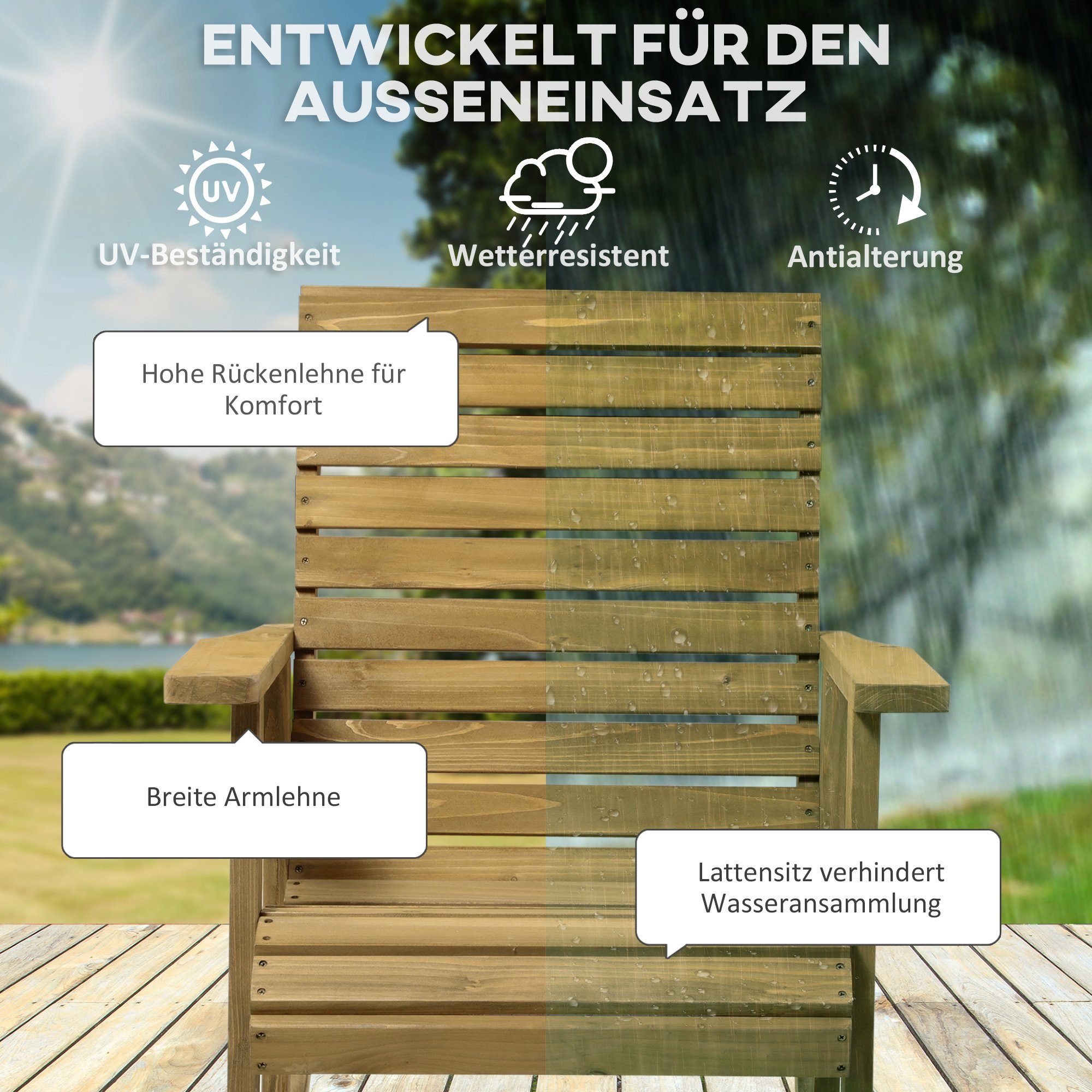 Smilla Schaukelstuhl Aus Eisen – Wasserdicht Für Garten & Balkon