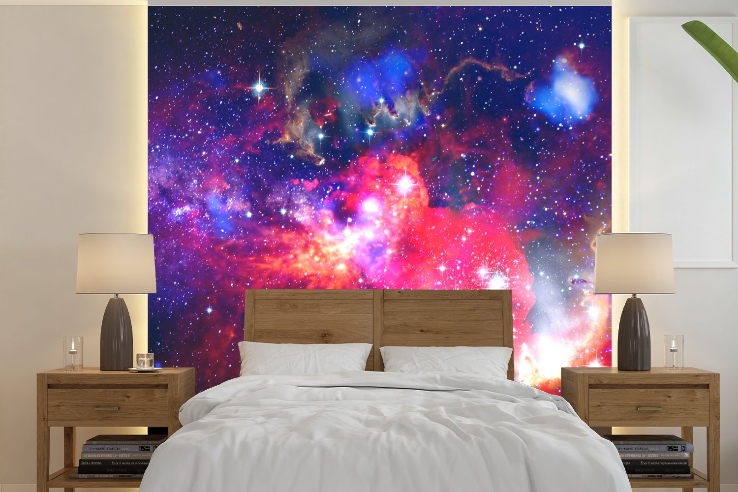 MuchoWow Fototapete Weltraum - Sterne - Kosmos, Matt, bedruckt, (5 St), Vinyl Tapete für Wohnzimmer oder Schlafzimmer, Wandtapete
