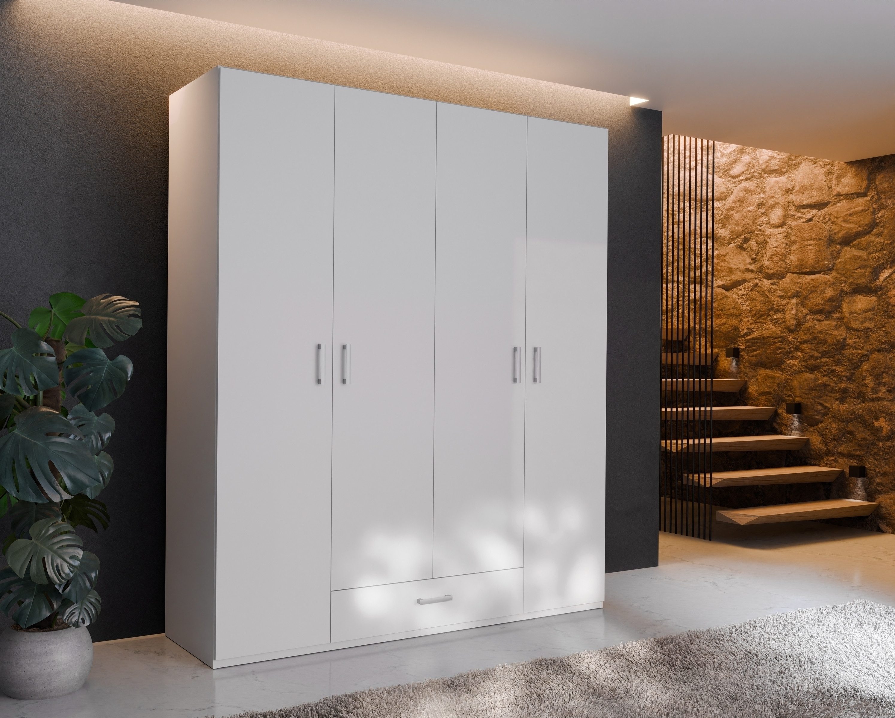 freiraum Drehtürenschrank ECONOBOX 2 in weiß - 177,5x210,5x54,2cm (BxHxT)