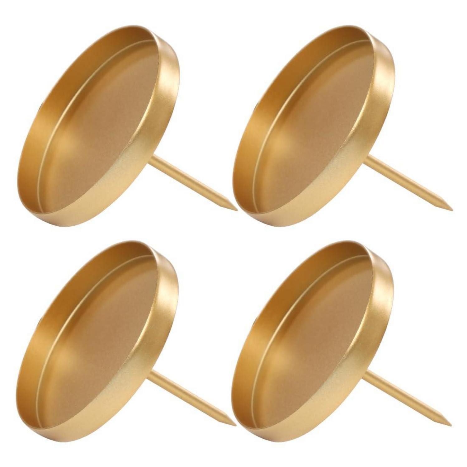 LuxusKollektion Adventsleuchter Kerzenhalter Gold 4er Set 8.5cm Stumpenkerze Adventskranz (4 St)