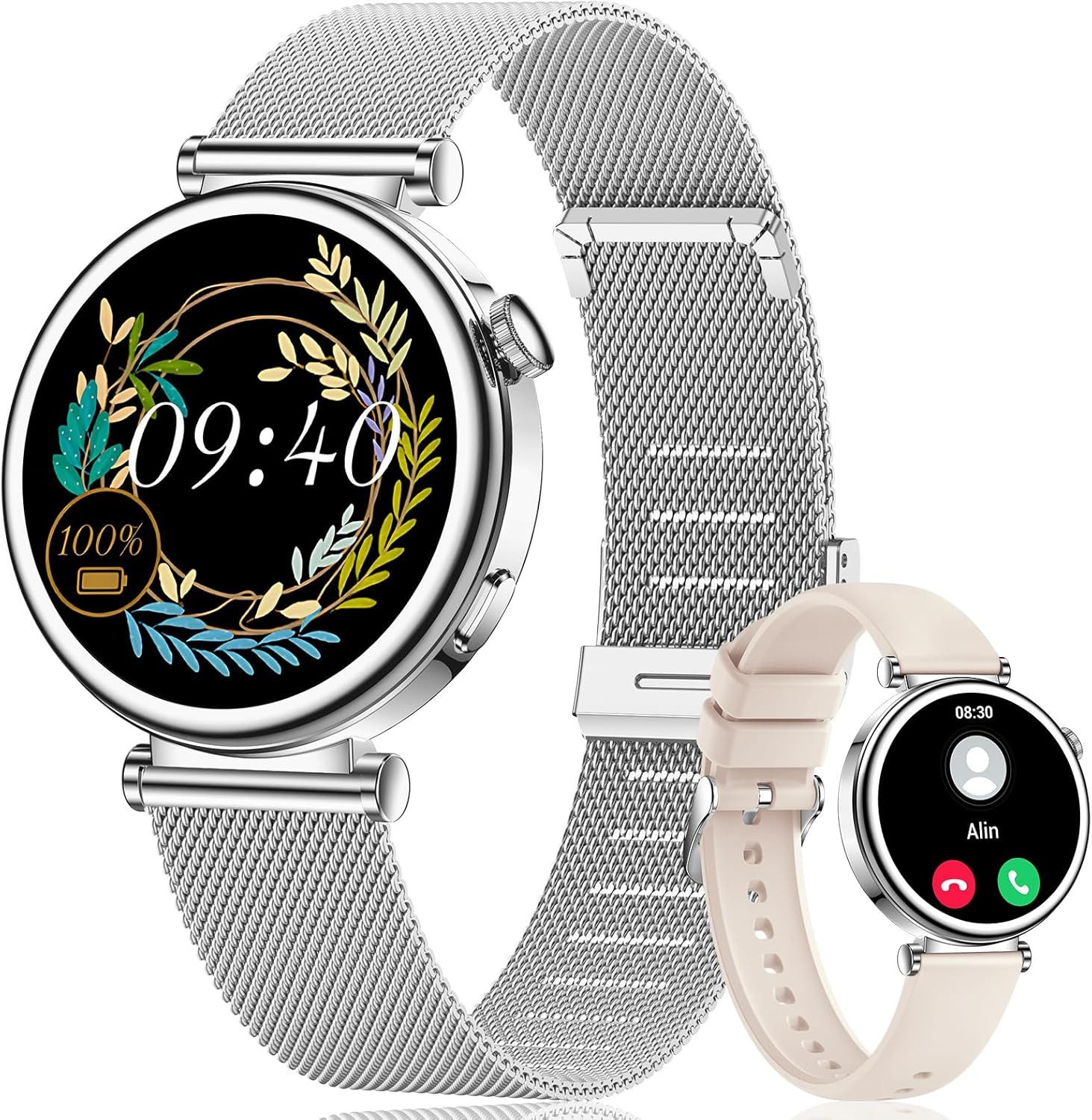 CIVO i109 Smartwatch (3,2 cm, android ios), Damen Smartwatch mit rundem 1.32" Display, Bluetooth Telefonie