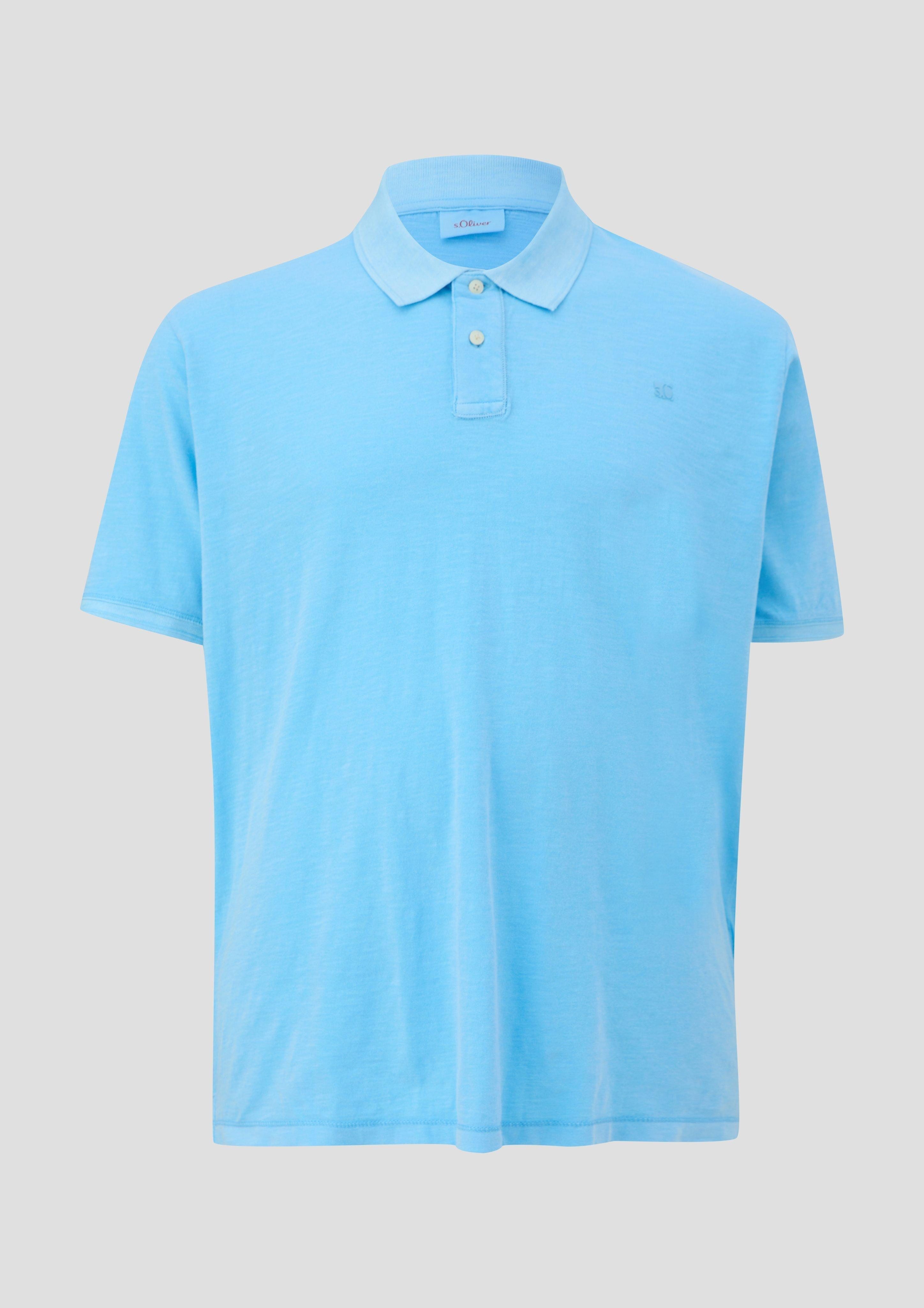 s.Oliver Kurzarmshirt Poloshirt mit kleinem Logo-Print günstig online kaufen