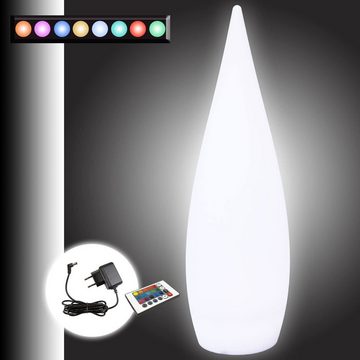 @tec LED Stehlampe LED Bodenlampe, Akku, LED, Stehlampe, 80cm, Kegelleuchte, Kegel Tropfenförmig, 16 Farben mit Farbwechsel, kabellos, inkl. Fernbedienung