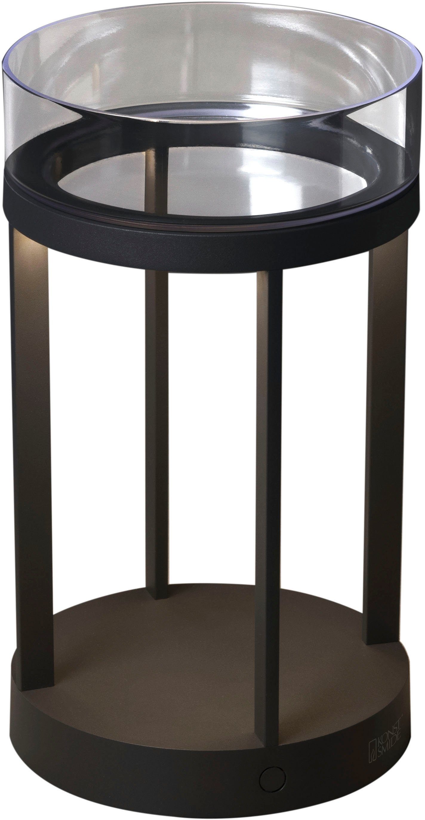KONSTSMIDE LED Laterne Chieti, LED fest integriert, Warmweiß, Chieti LED USB-Laterne, dimmbar 2700/3000K Glasdek