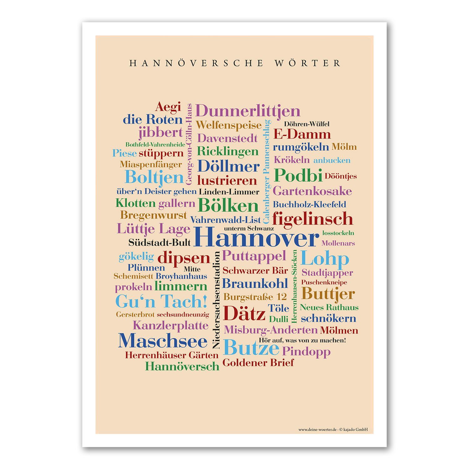 Hannöversche Deine Wörter Postkarte Wörter Poster