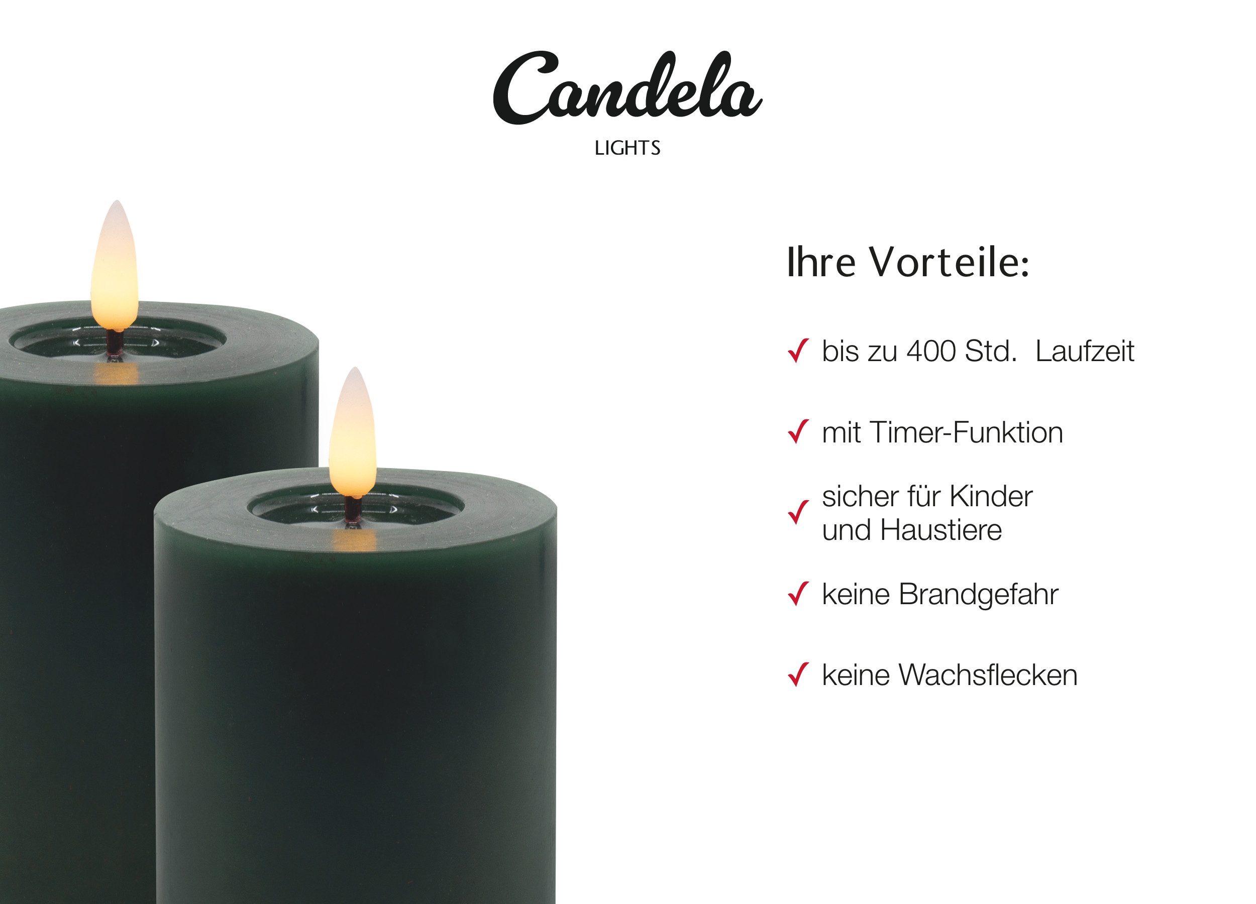 LC Home LED-Kerze LED Kerzen Set Winter Echtwachs Timerfunktion Fernbedienu günstig online kaufen