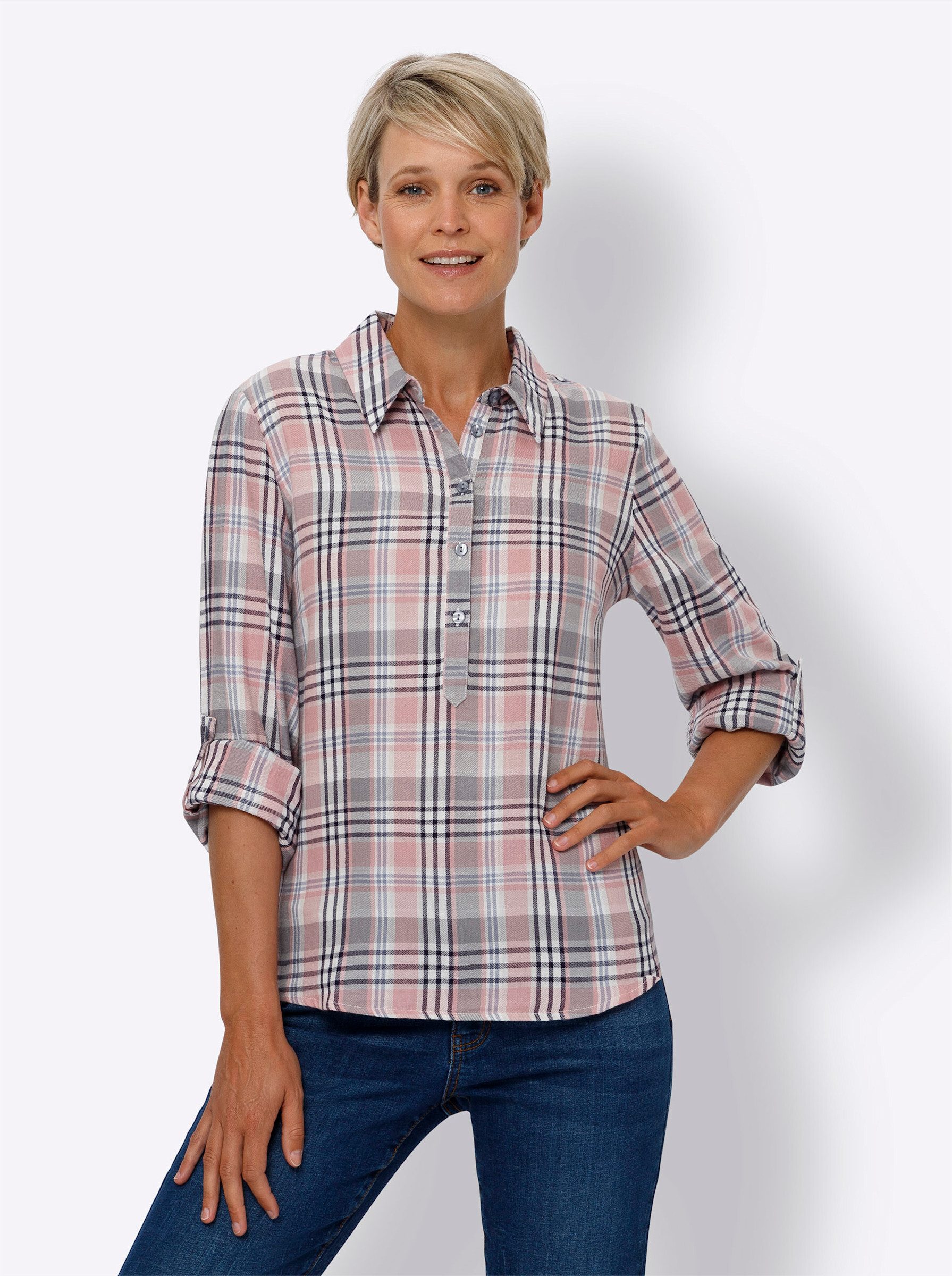 Sieh an! Klassische Bluse Karobluse günstig online kaufen