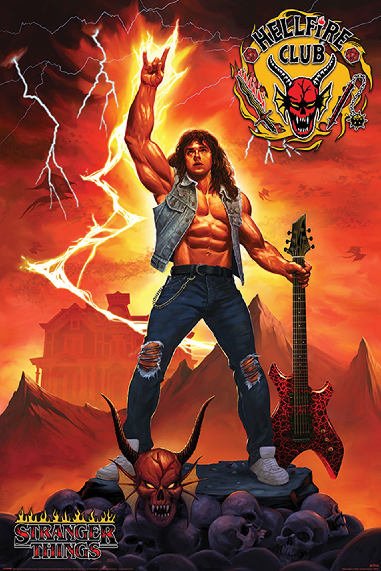 Poster Stranger Things - Poster - Hellfire Club Rock God