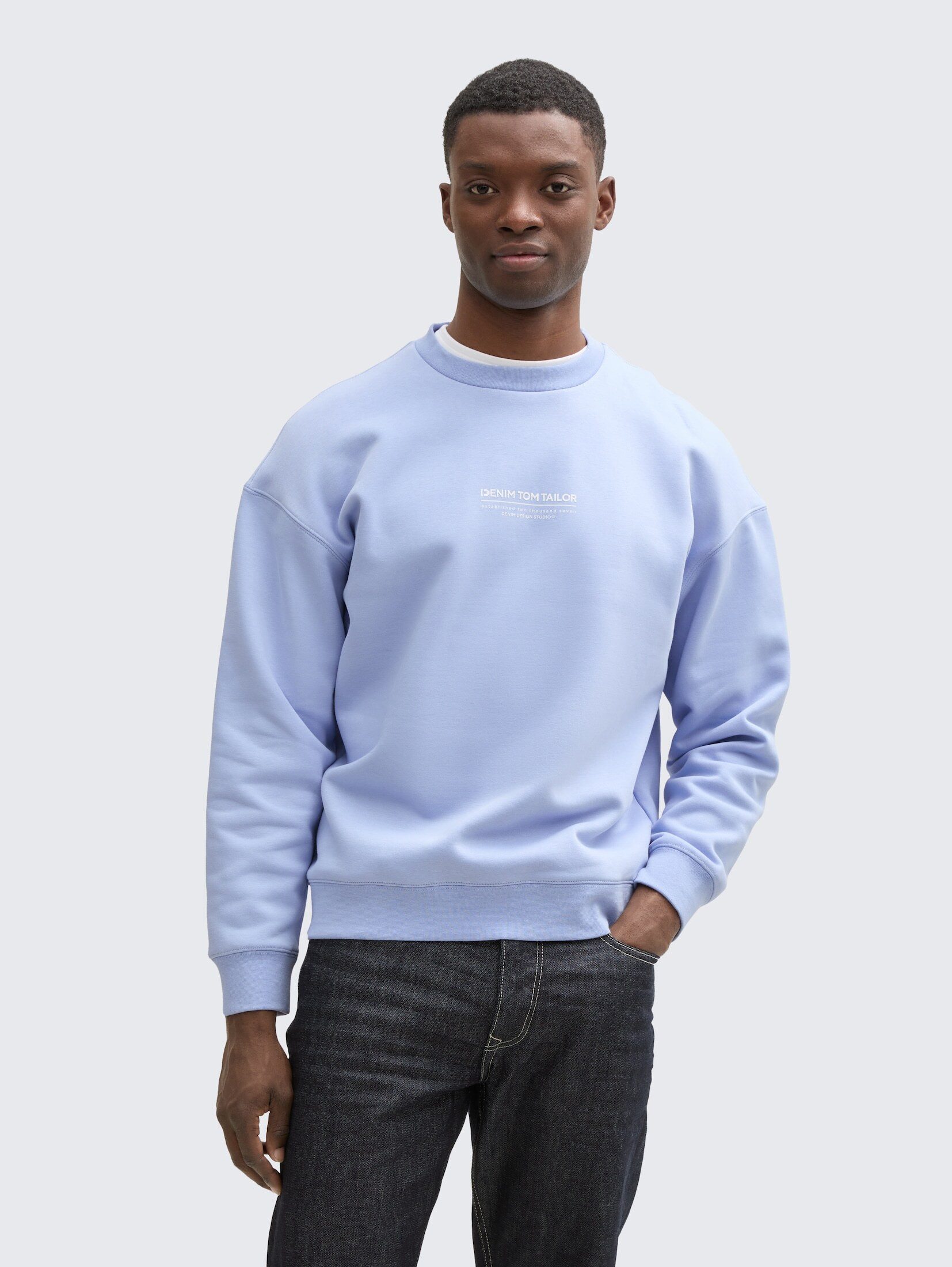 TOM TAILOR Denim Sweatshirt Strick & Sweatshirts Relaxed Sweatshirt mit Logo-Print