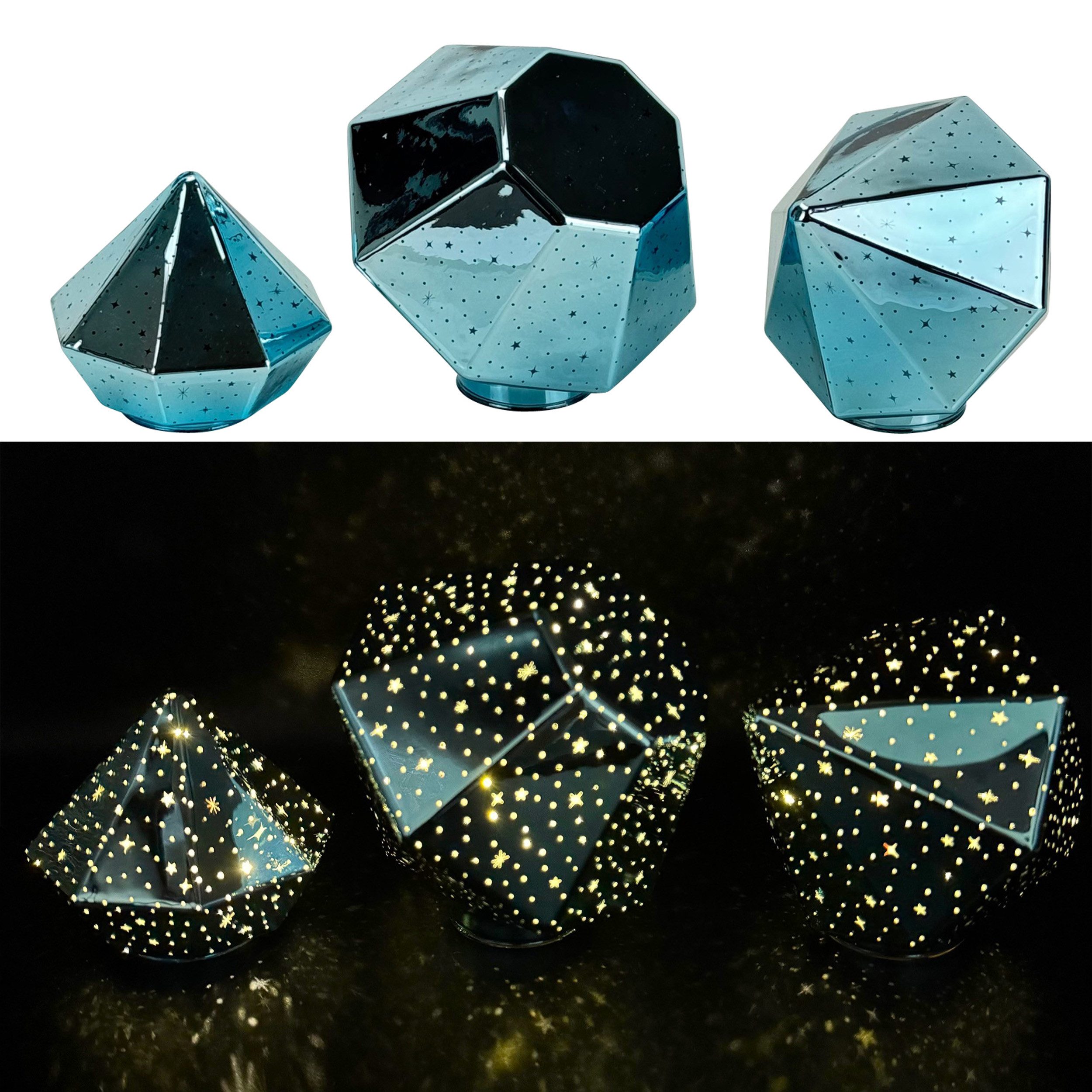 Online-Fuchs LED Dekoobjekt Stimmungslicht - 3 Diamanten aus Glas mit LED-L günstig online kaufen