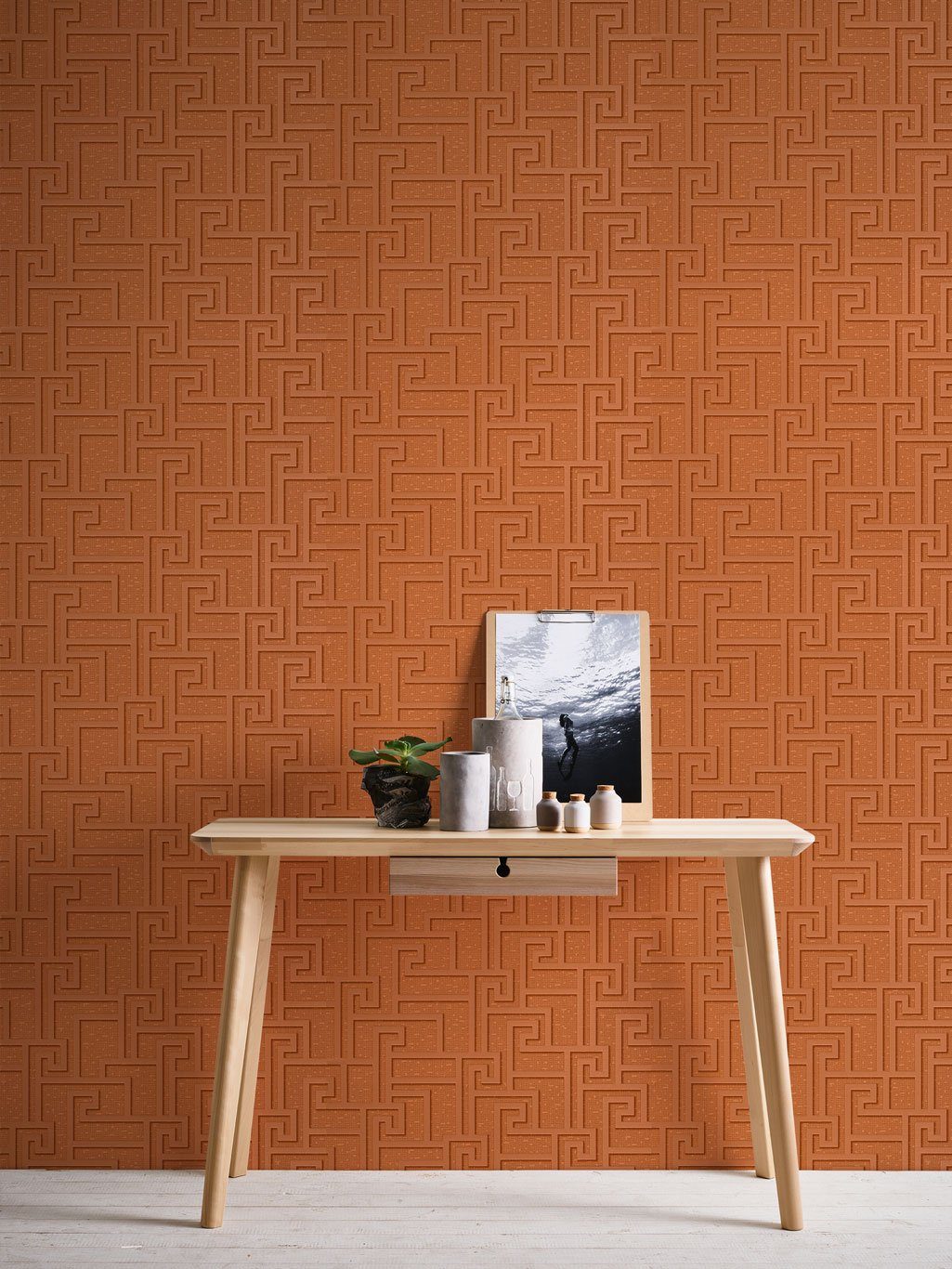 Vinyltapete, 962362 Home Création Versace Orange Tapete A.S. Luxus KUNSTLOFT Vlies geometrische