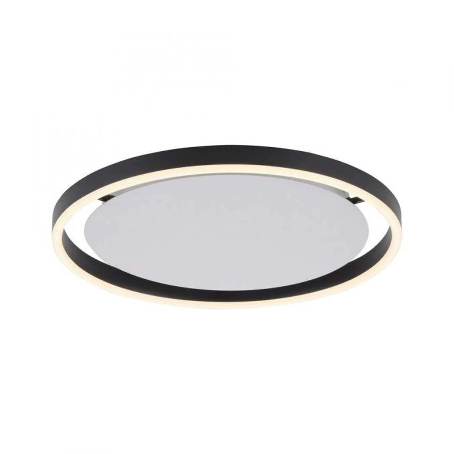 Licht-Erlebnisse Deckenleuchte FRANEK, LED fest integriert, Warmweiß, LED Metall Ø 39,3 cm rund Anthrazit Weiß 3000 K warmweißes Licht