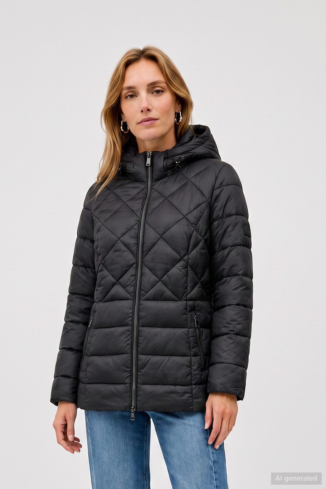 Barbara Lebek Steppjacke warme Damenjacke oder Herbstjacke mit abnehmbarer Kapuze